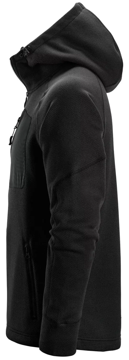 Snickers 8041 FlexiWork Fleece Trui met capuchon - Zwart - Maat S