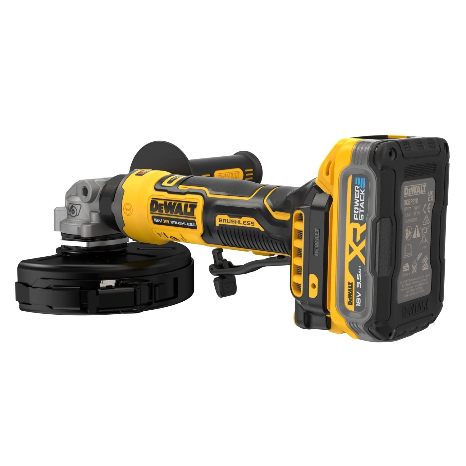 DeWALT DCG404S2T-QW 18V XR compacte accu haakse slijper set (2x3.5Ah accu + lader) - 125mm-image