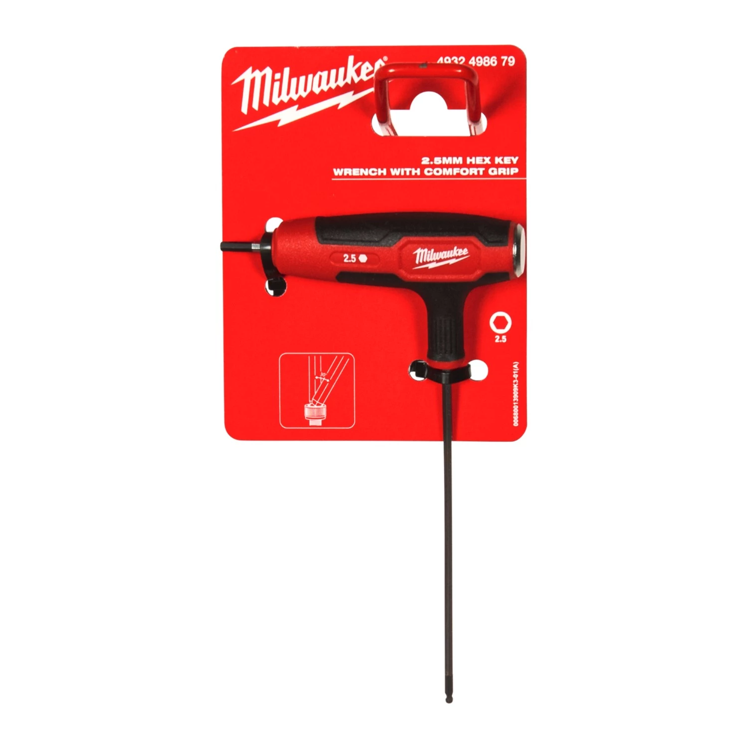 Milwaukee 4932498679 Tournevis à poignée en T avec prise confortable - Allen - 2,5 mm-image