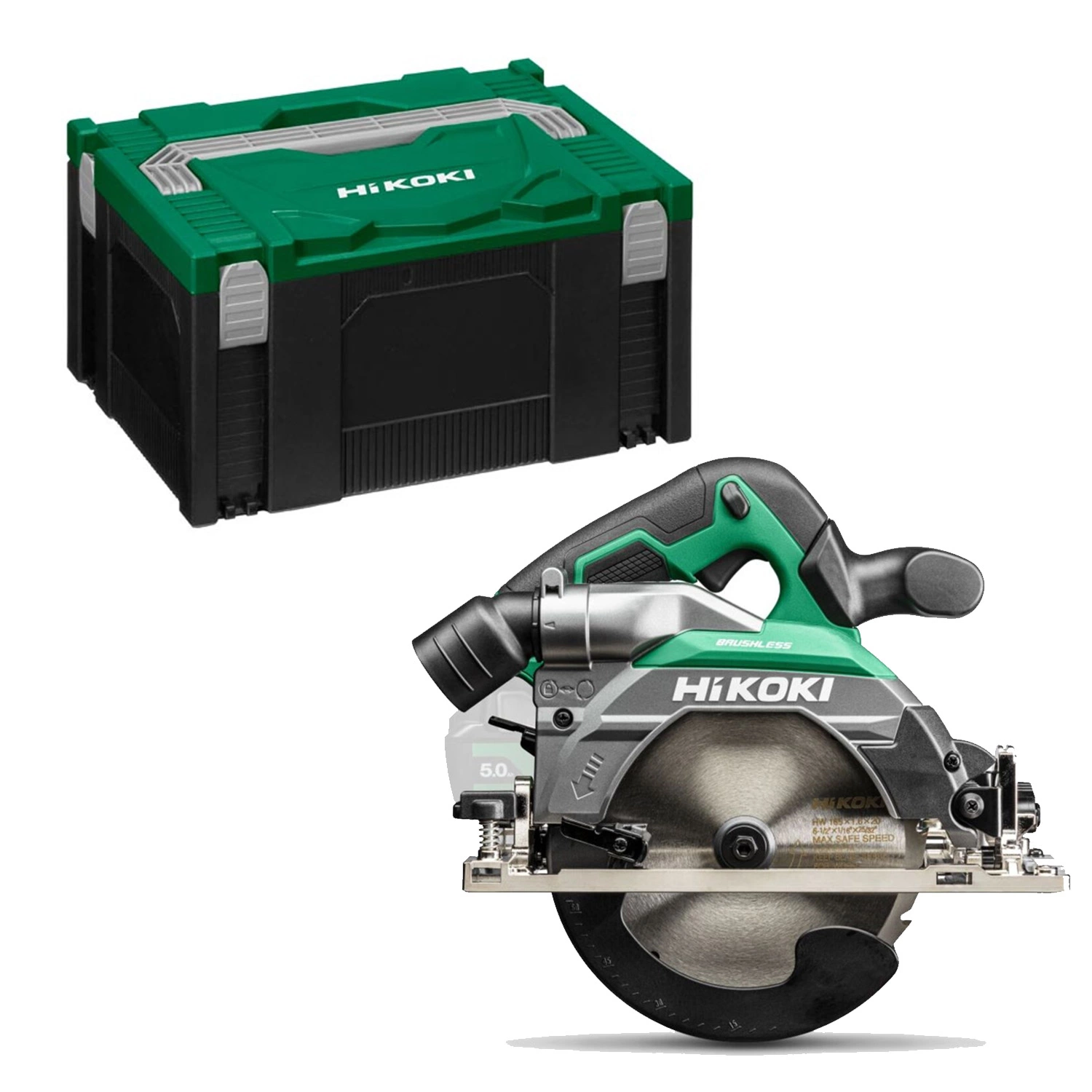 HiKOKI C1806DBWPZ Scie circulaire Accu - 18V - 165mm incl. 2x 5.0Ah batteries et chargeur en coffret HSC IV-image