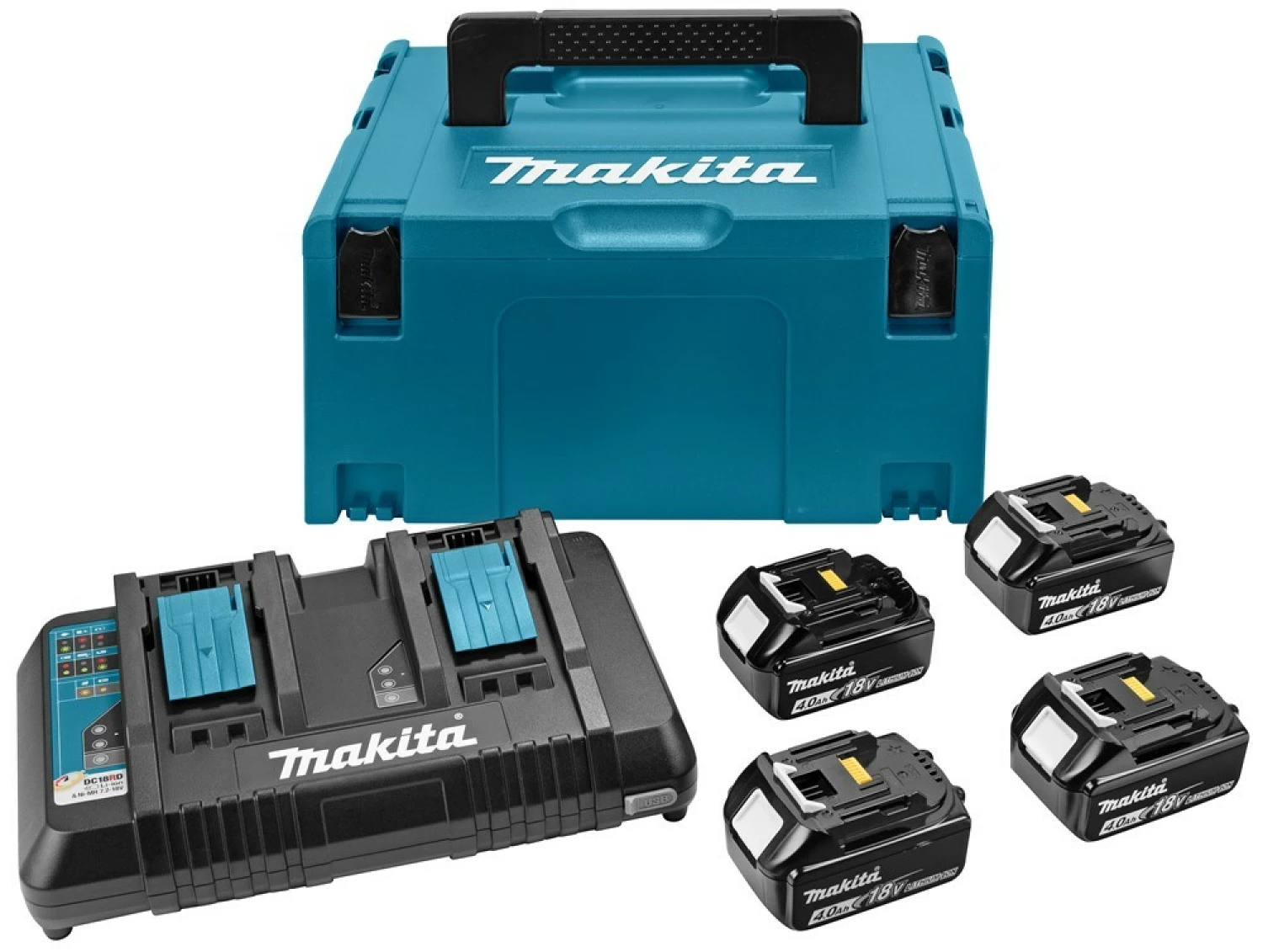 Makita 197158-5 18V Li-Ion batterie starter set (4x 5.0Ah) + chargeur duo dans Mbox-image