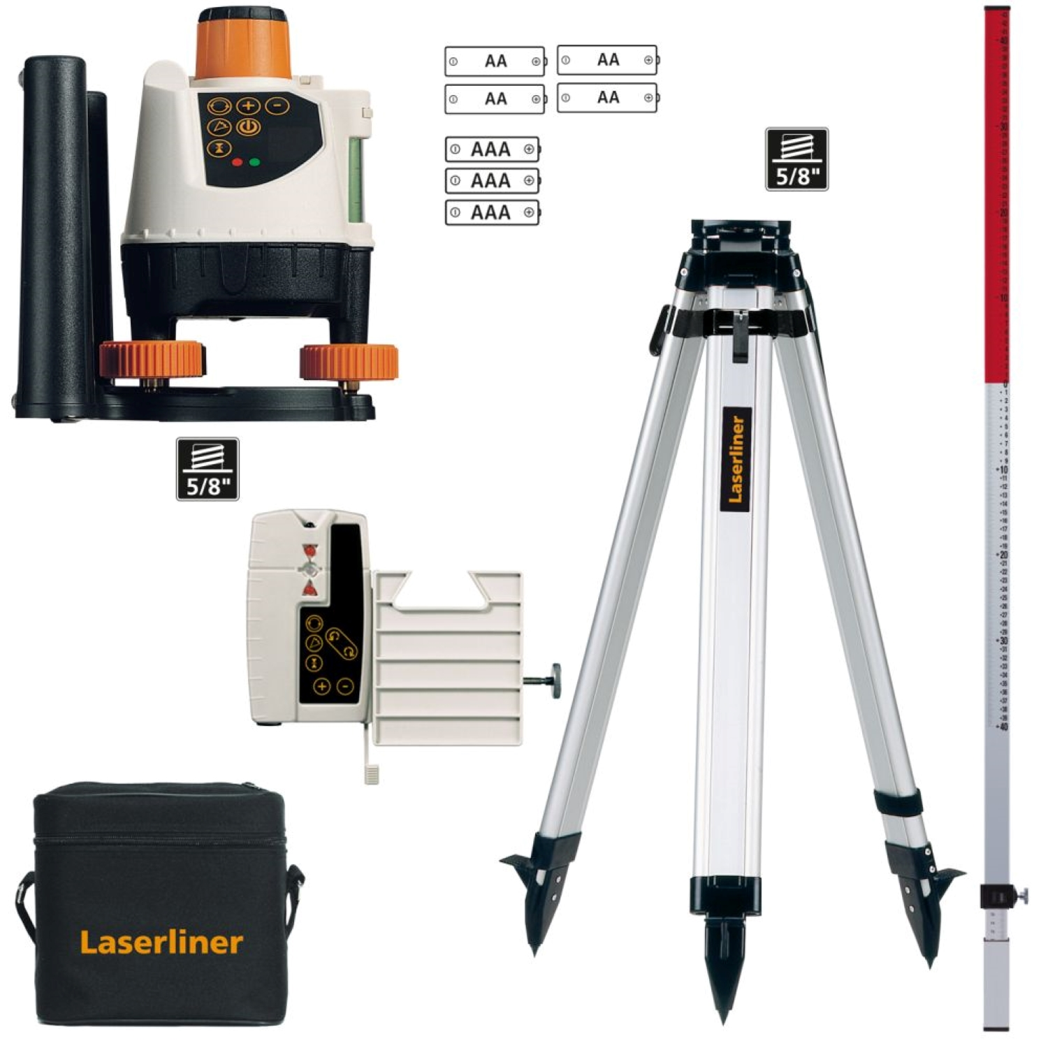 Laserliner BeamControl-Master 120 Kit laser rotatif avec trépied et récepteur - 120 m-image