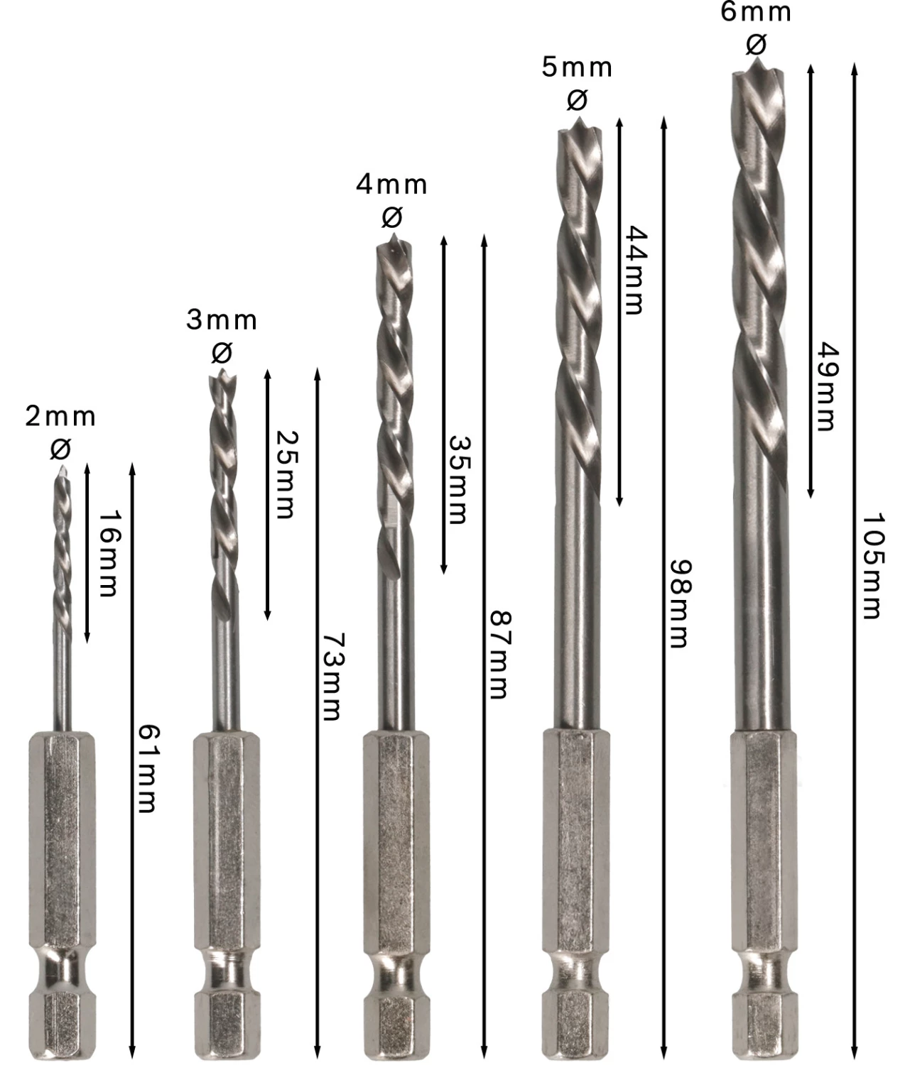 Bosch 2608595525 Jeu de 5 forets à bois PRO - 2/3/4/5/6 mm-image