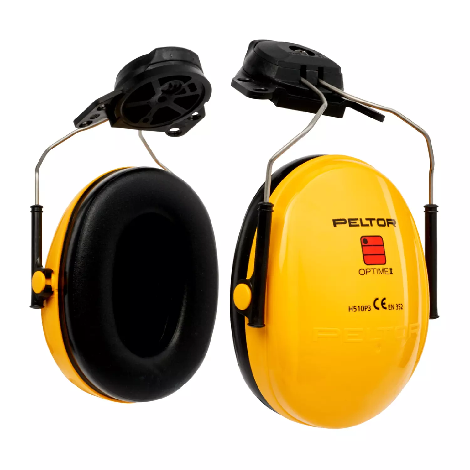 3M Coquilles antibruit  PELTOR™ Optime™ I - 26 dB - jaune - montées sur casque - H510P3H-405-GU-image