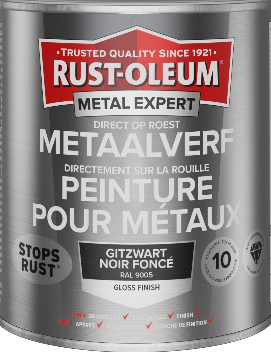 Rust-Oleum MetalExpert Hoogglans - RAL 9005 gitzwart - 0,25L-image