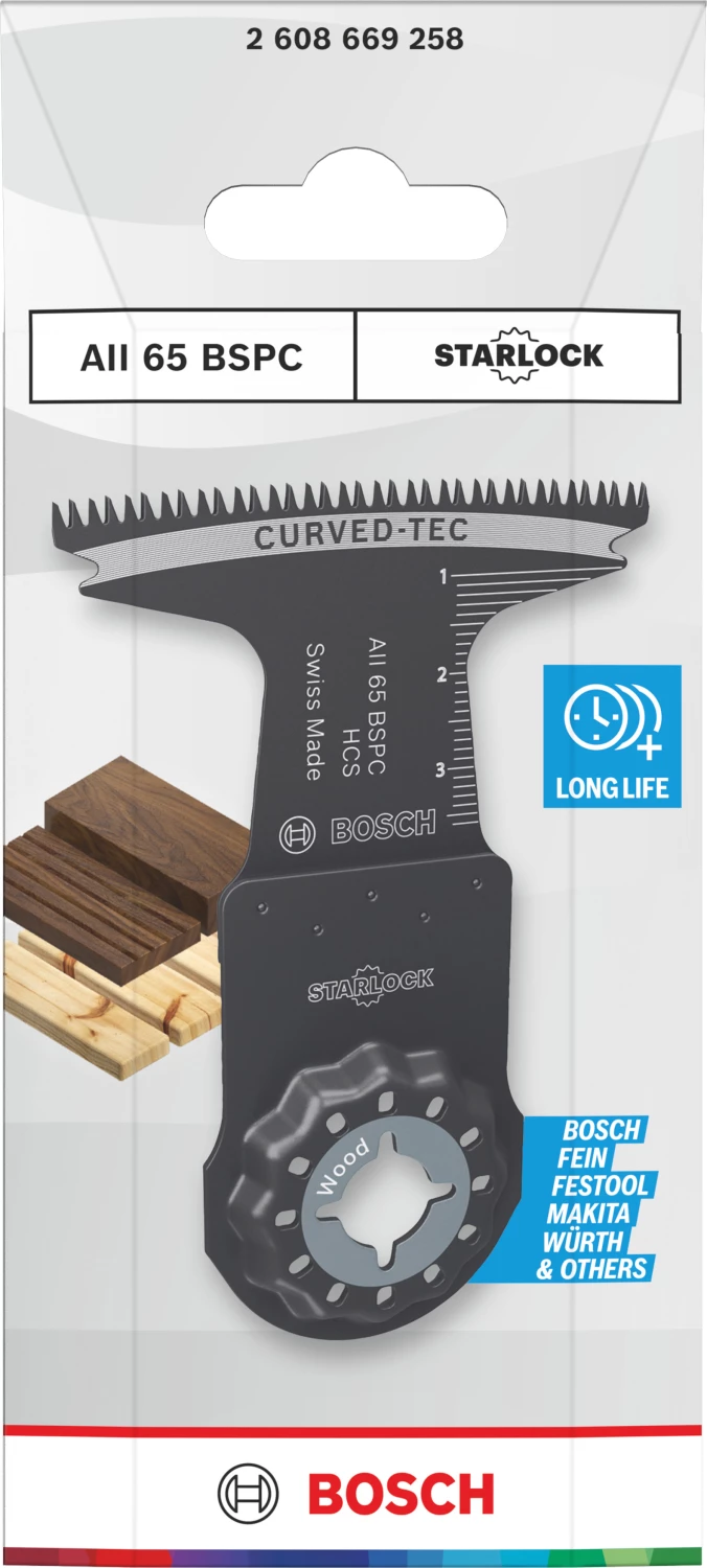 Bosch AII 65 BSPC Lame de scie plongeante standard pour outils multifonctions pour le bois (1 pièce)-image