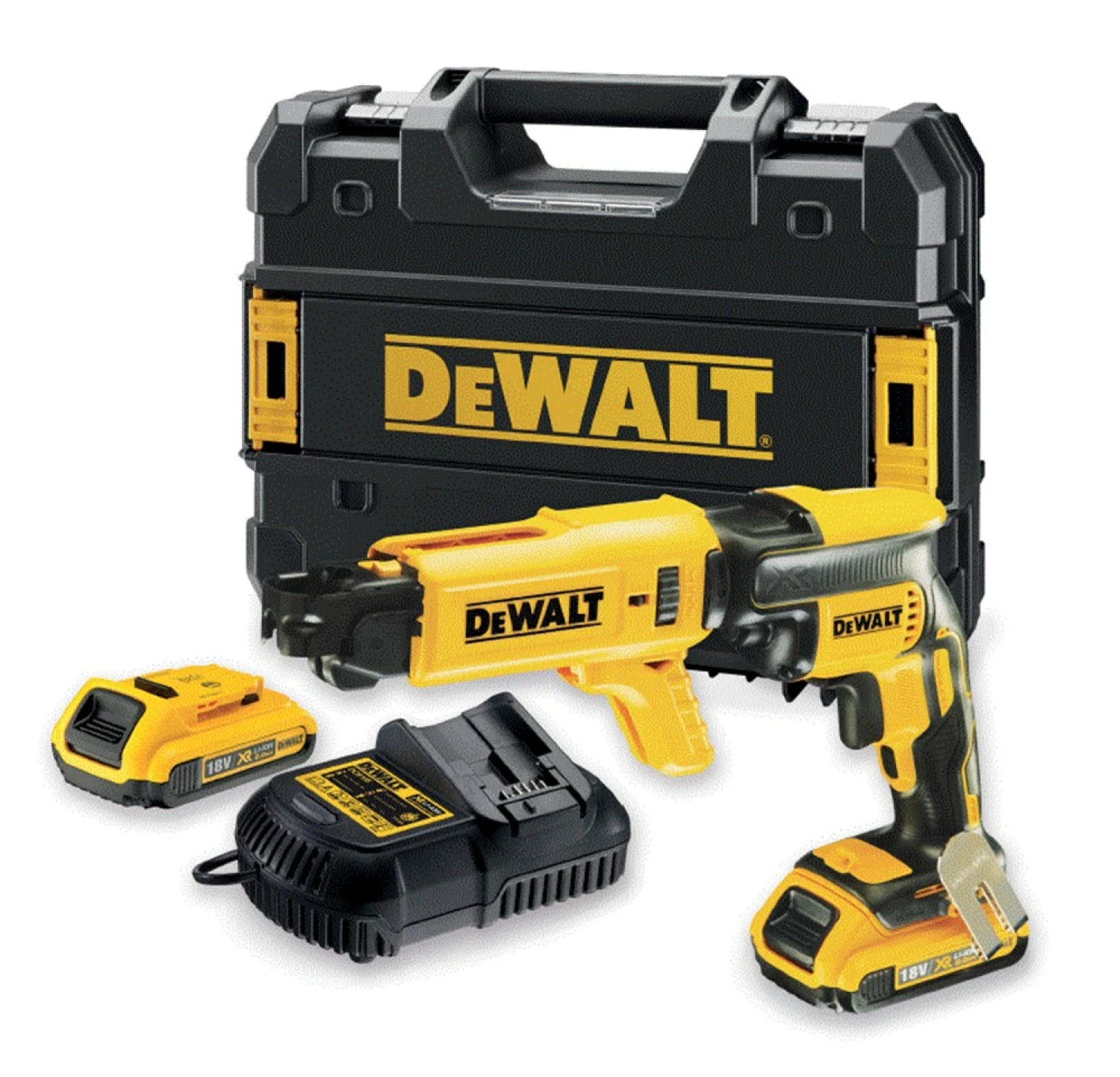 DeWALT DCF620D2K 18V Li-Ion accu gipsschroefmachine / bandschroefmachine set (2x 2.0Ah accu) in TSTAK - koolborstelloos - 25-57mm-image