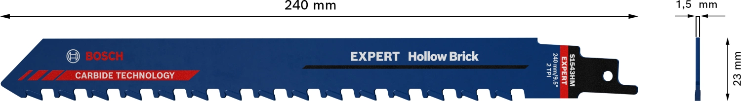 Bosch 2608900414 EXPERT Reciprozaagblad S1543HM Hollow Brick-image