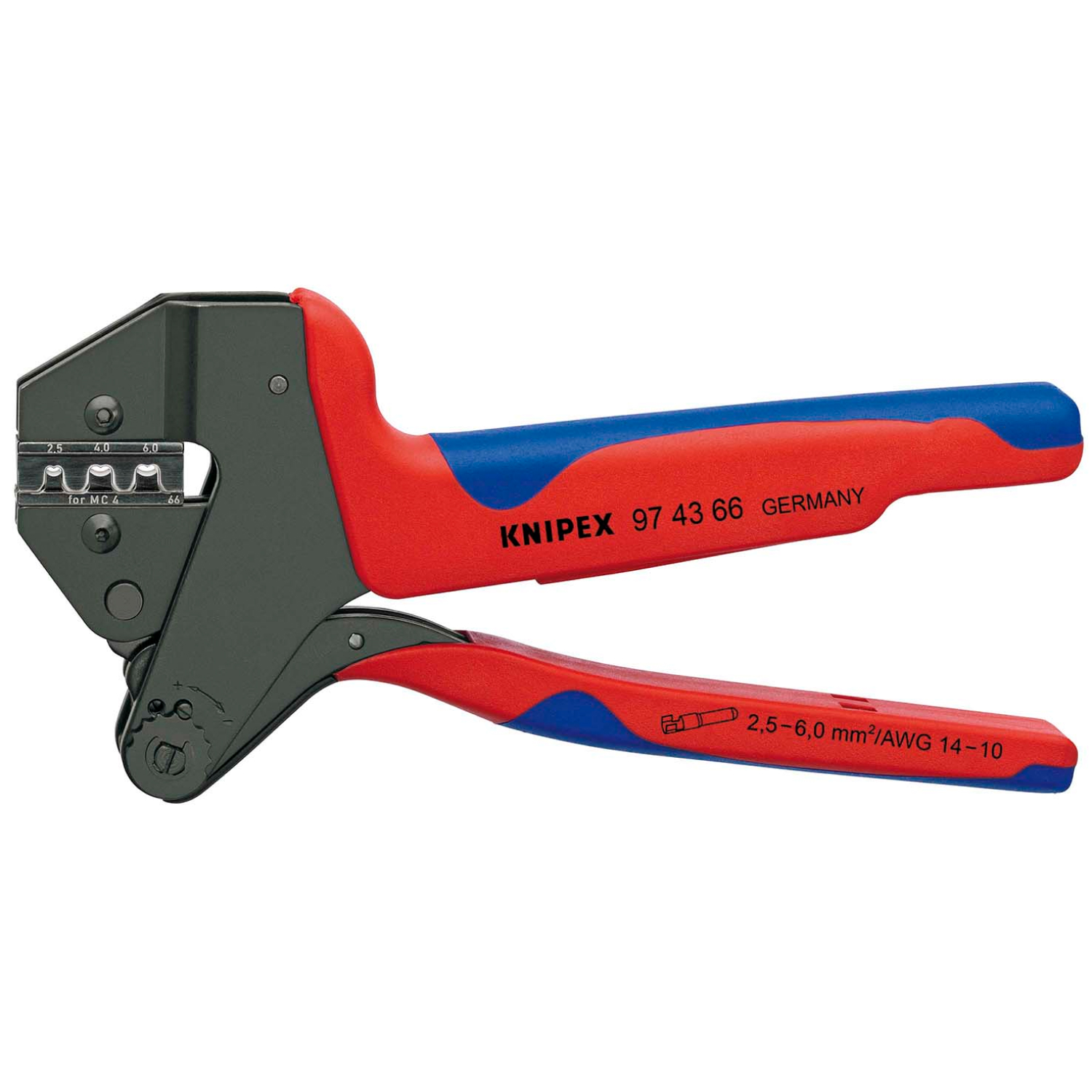 Knipex 97 43 66 MC4 Krimptang voor verwisselbare krimpprofielen - 2.5 / 4 / 6mm-image