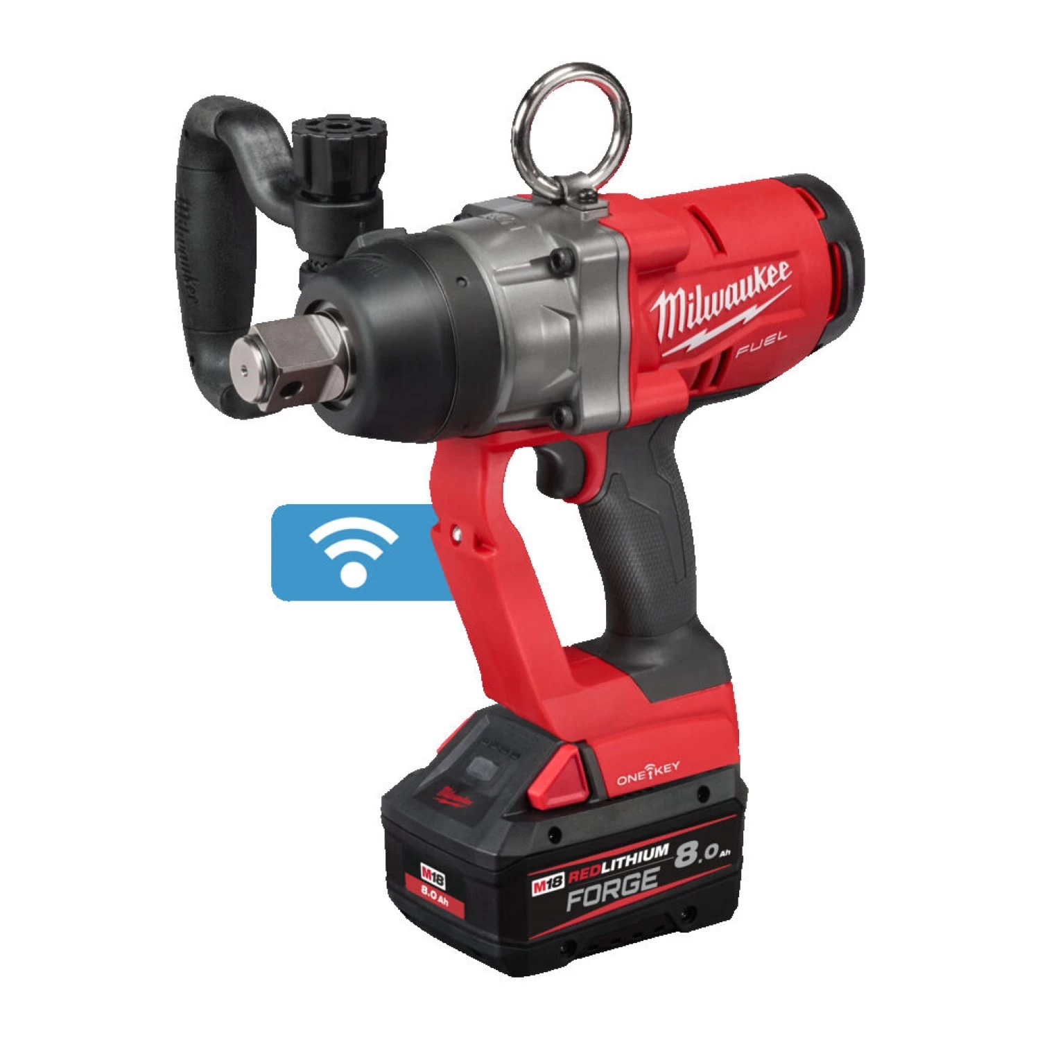 Milwaukee M18 ONEFHIWF1-802X 18 V Li-ion batterie à clé à chocs avec anneau de friction ensemble (2 batteries 8,0 Ah) - 1'' - 2400 Nm-image