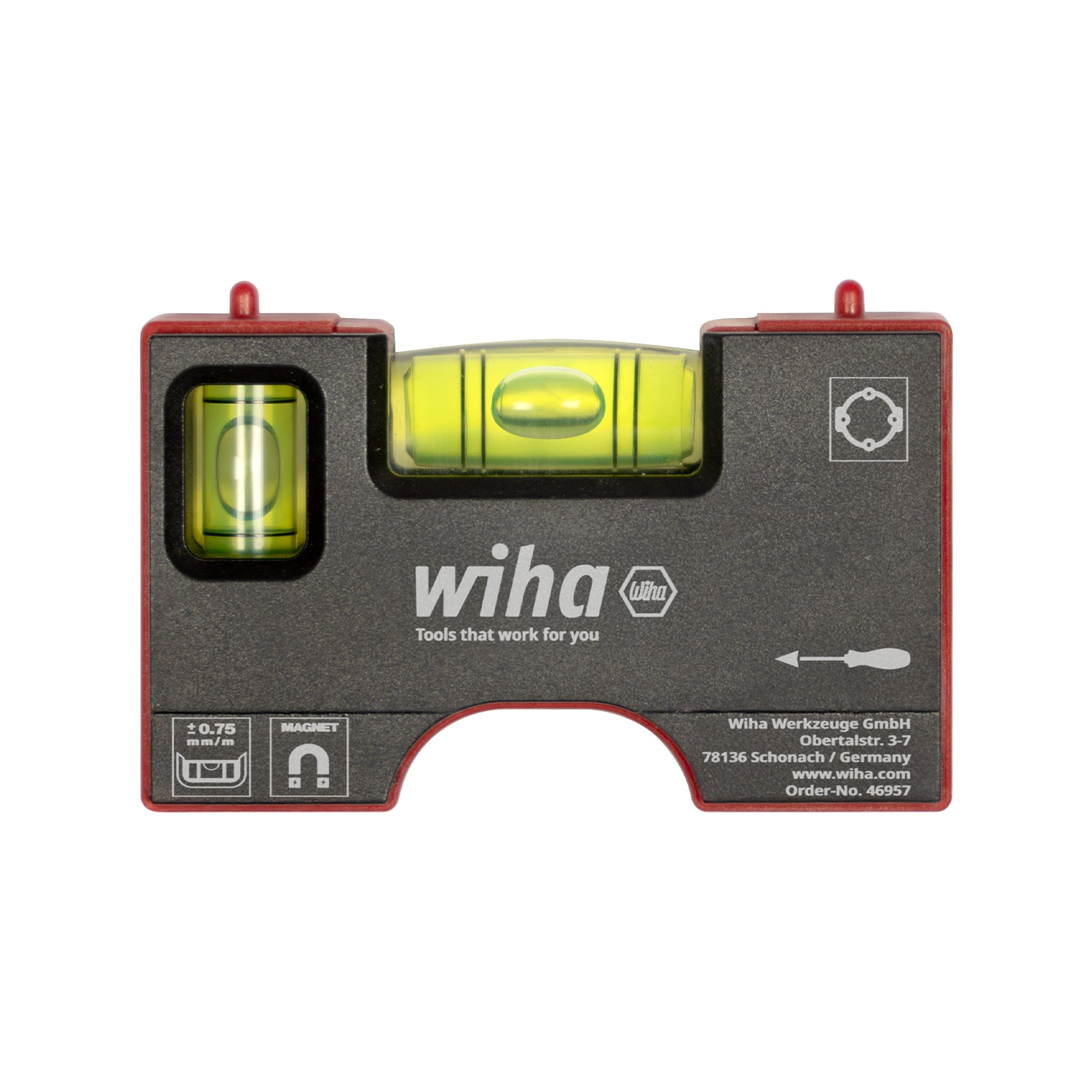 Wiha 46957 Elektricienswaterpas Pocket Mini - magnetisch - 80mm