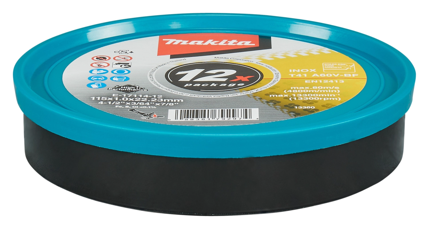 Makita E-17114-12 Doorslijpschijven RVS - 115x22,23x1,0mm (12st)-image