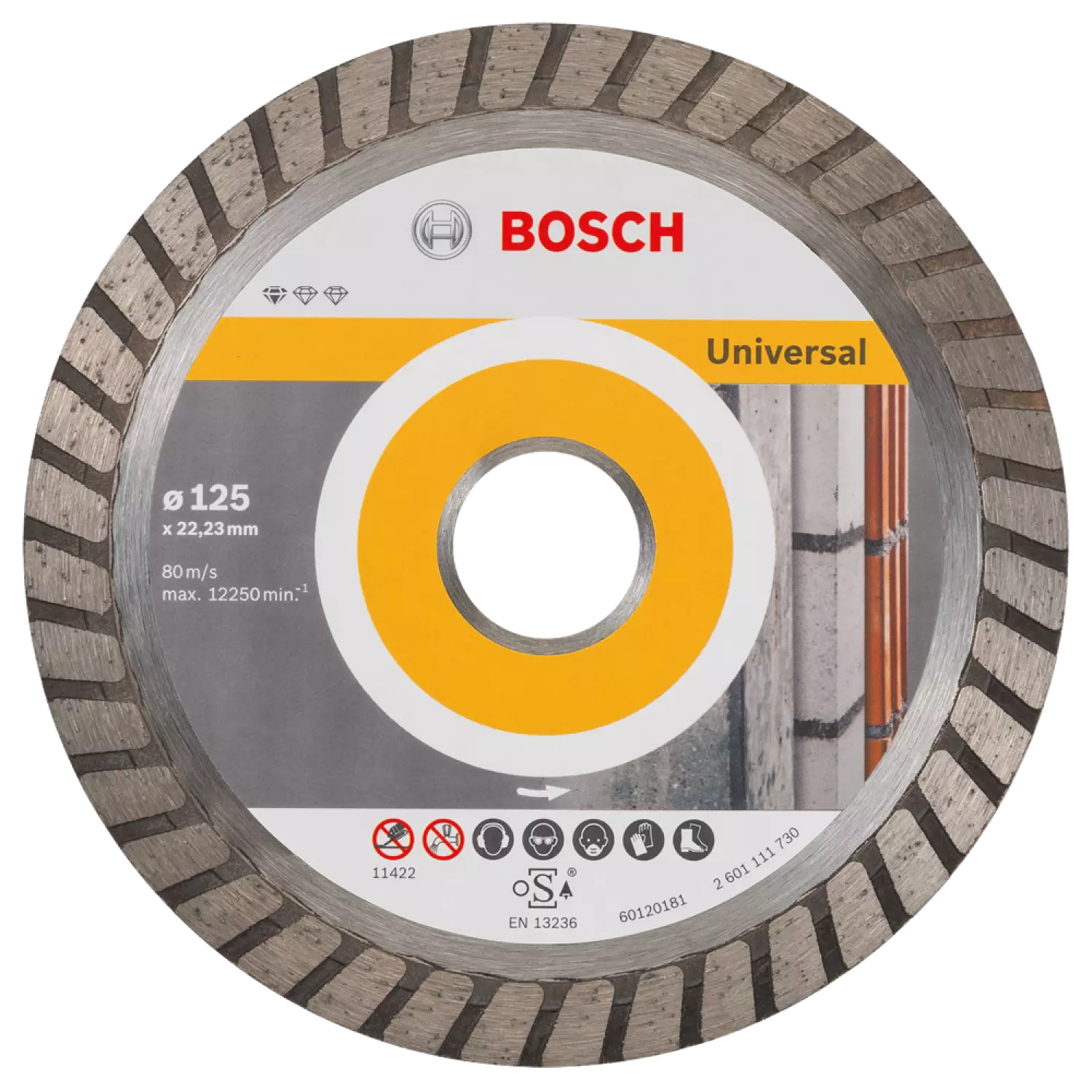 Bosch 2608602394 - Disque à tronçonner diamanté  Norme pour le turbo universel  125 x 22,23 x 2 x 10 mm
