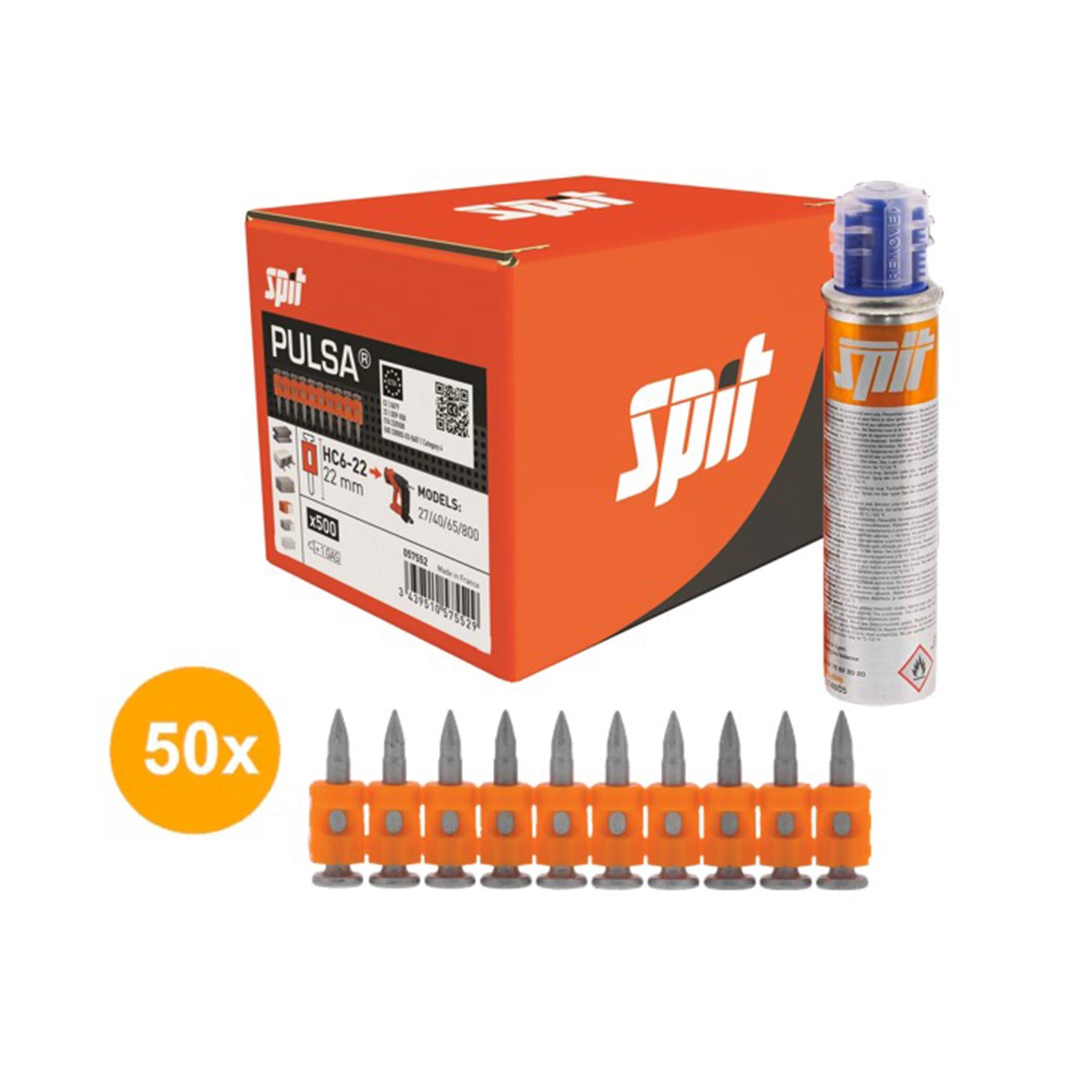 Spit 057552 Pulsa nagel incl. gas - Hc 6/22 (500st)-image