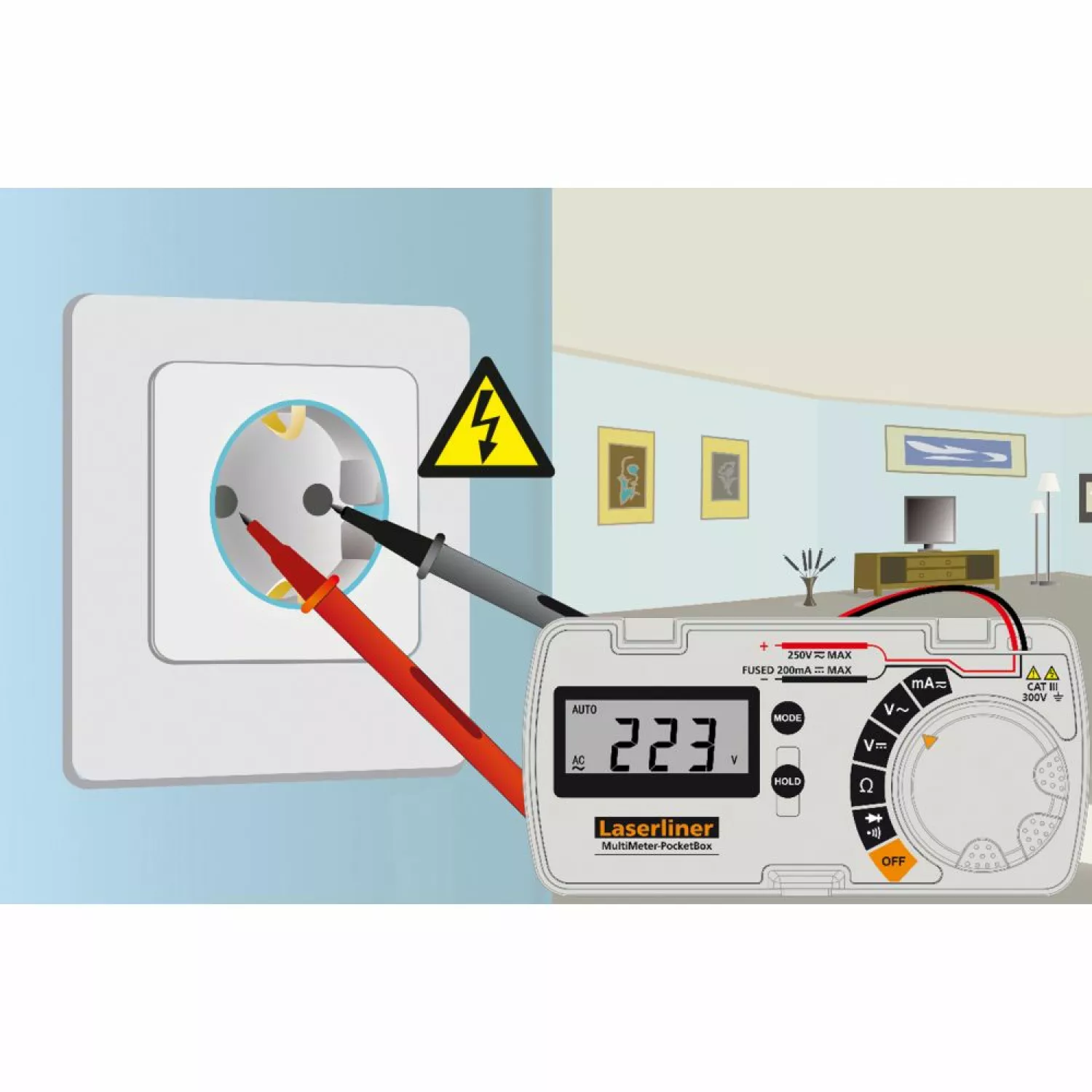 Laserliner MultiMeter-PocketBox Multimeter in boxset - Digitaal - AC/DC 250V & 200mA-image