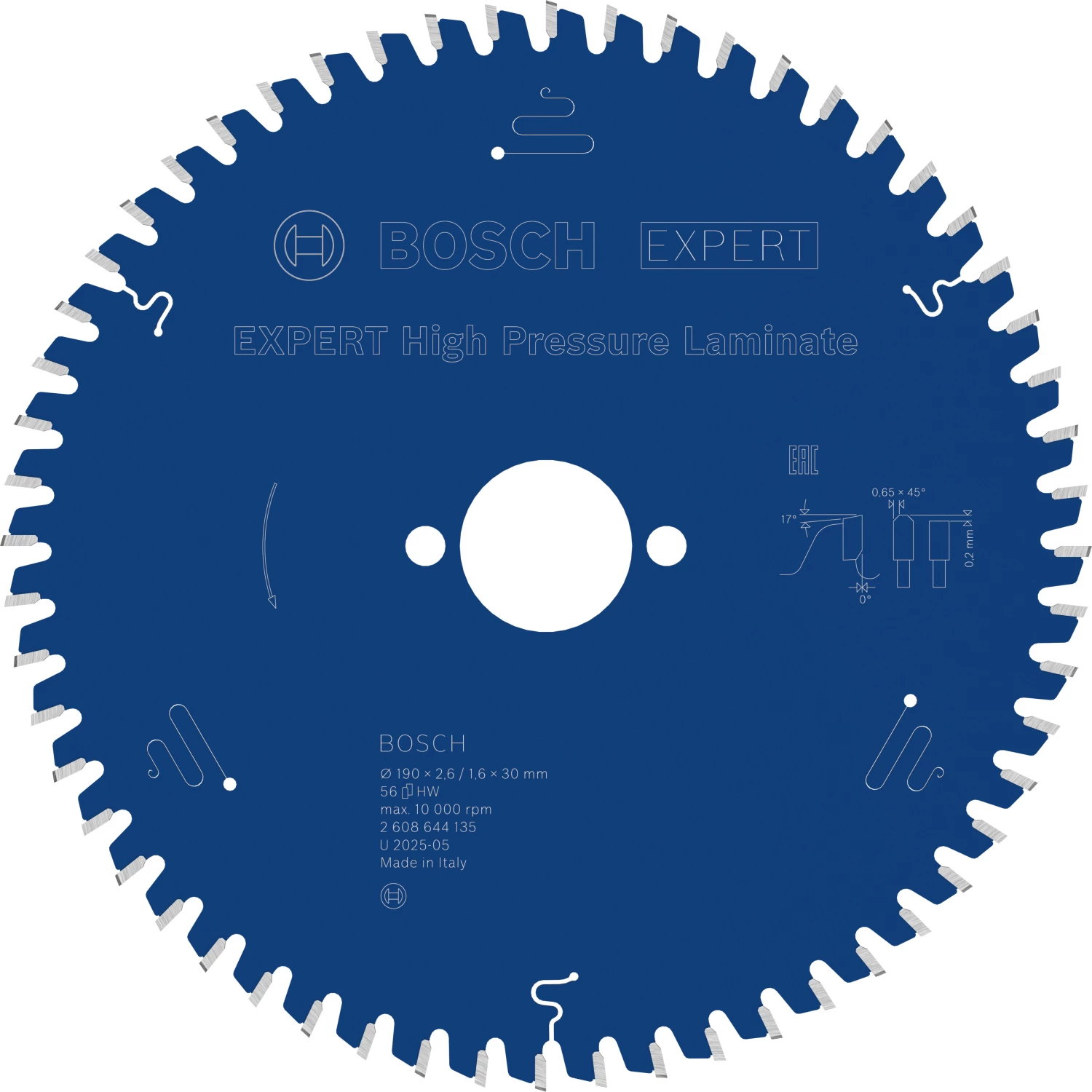 Bosch 2608644135 EXPERT cirkelzaagblad - 190 x 30 x 56T - laminaat-image
