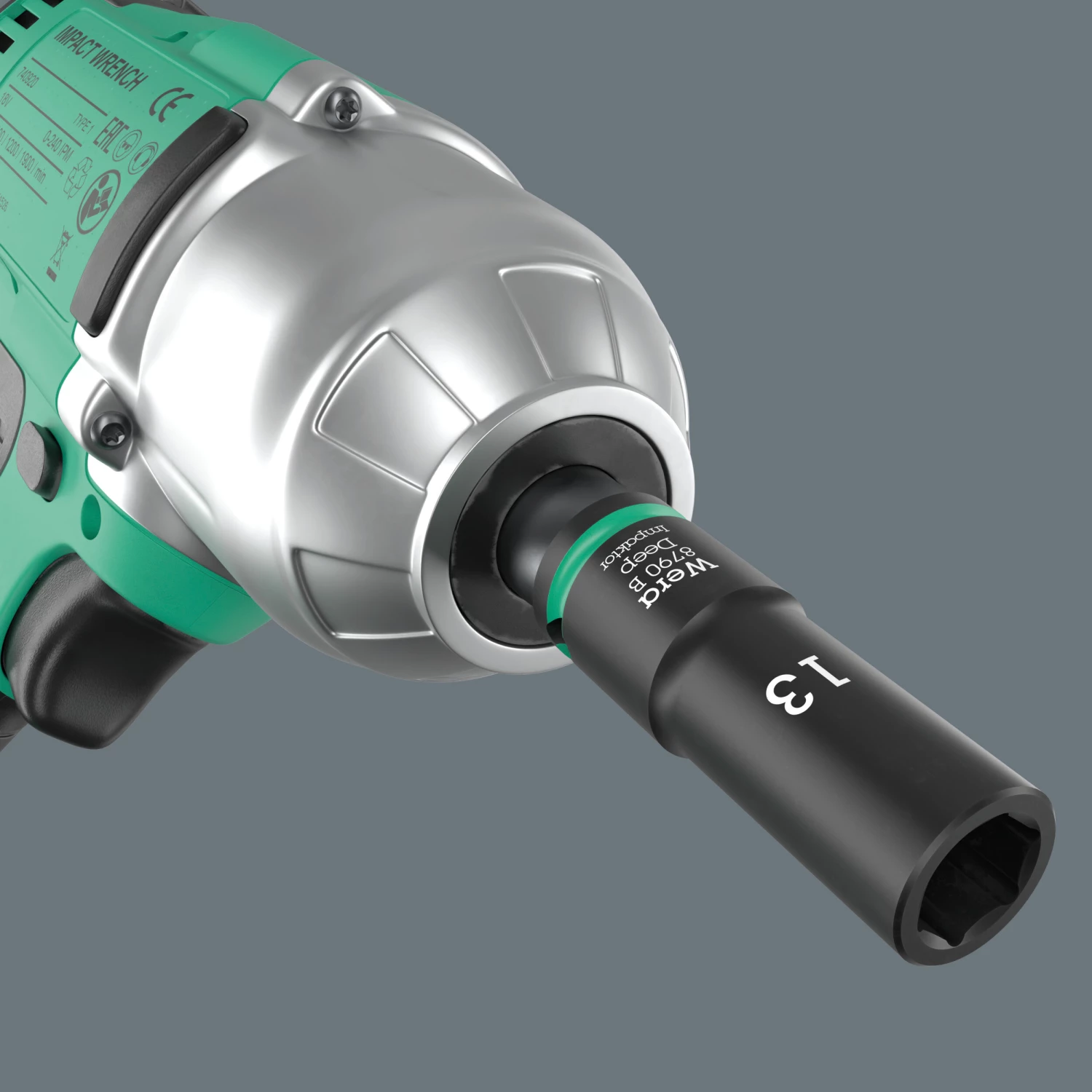Wera 05005554001 8790 B Impaktor Deep Douille longue à force - 3/8« - hexagonale - 13 x 63 mm-image