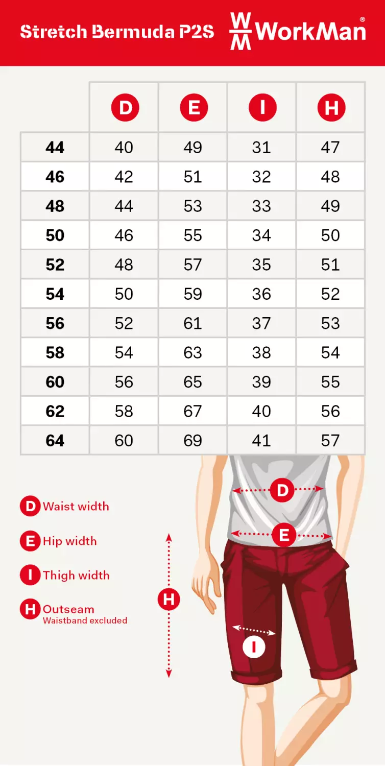 Workman 9083 STRETCH Bermuda Werkbroek P2S - Wit / Grijs - Maat 42 (28/30)-image