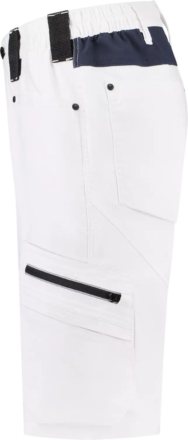 Workman 9003 STRETCH Bermuda Werkbroek - Wit / Navy - Maat 50 (34/34)-image