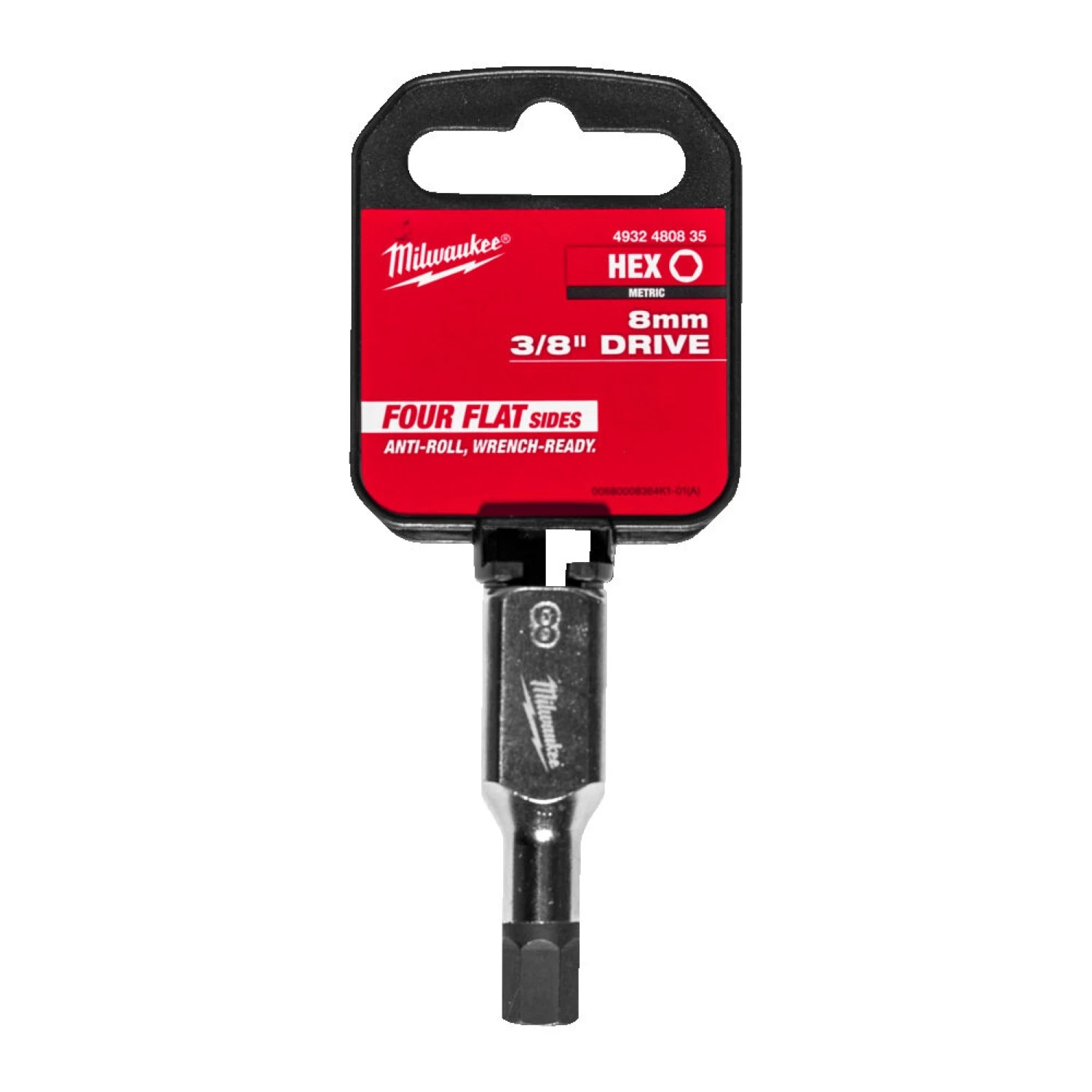 Milwaukee 4932480835 Douille à embout - 3/8" FOUR FLAT - Hex 8mm