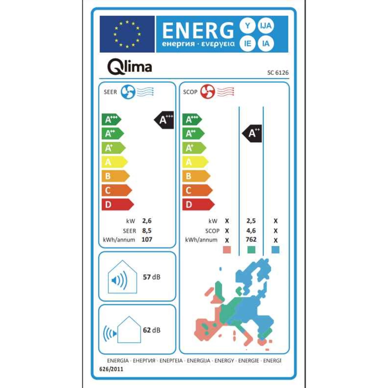 Qlima SC 6126 Split unit airco - 3060W-image