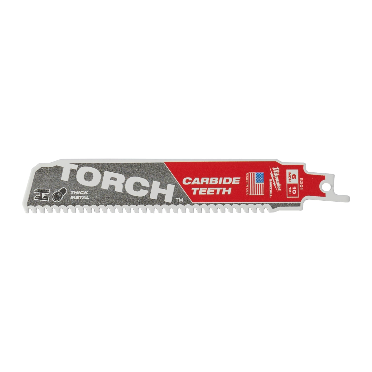 Milwaukee 48475251 Lame de scie alternative Sawzall TCT TORCH Carbide - 150 x 10TPI - métal-image