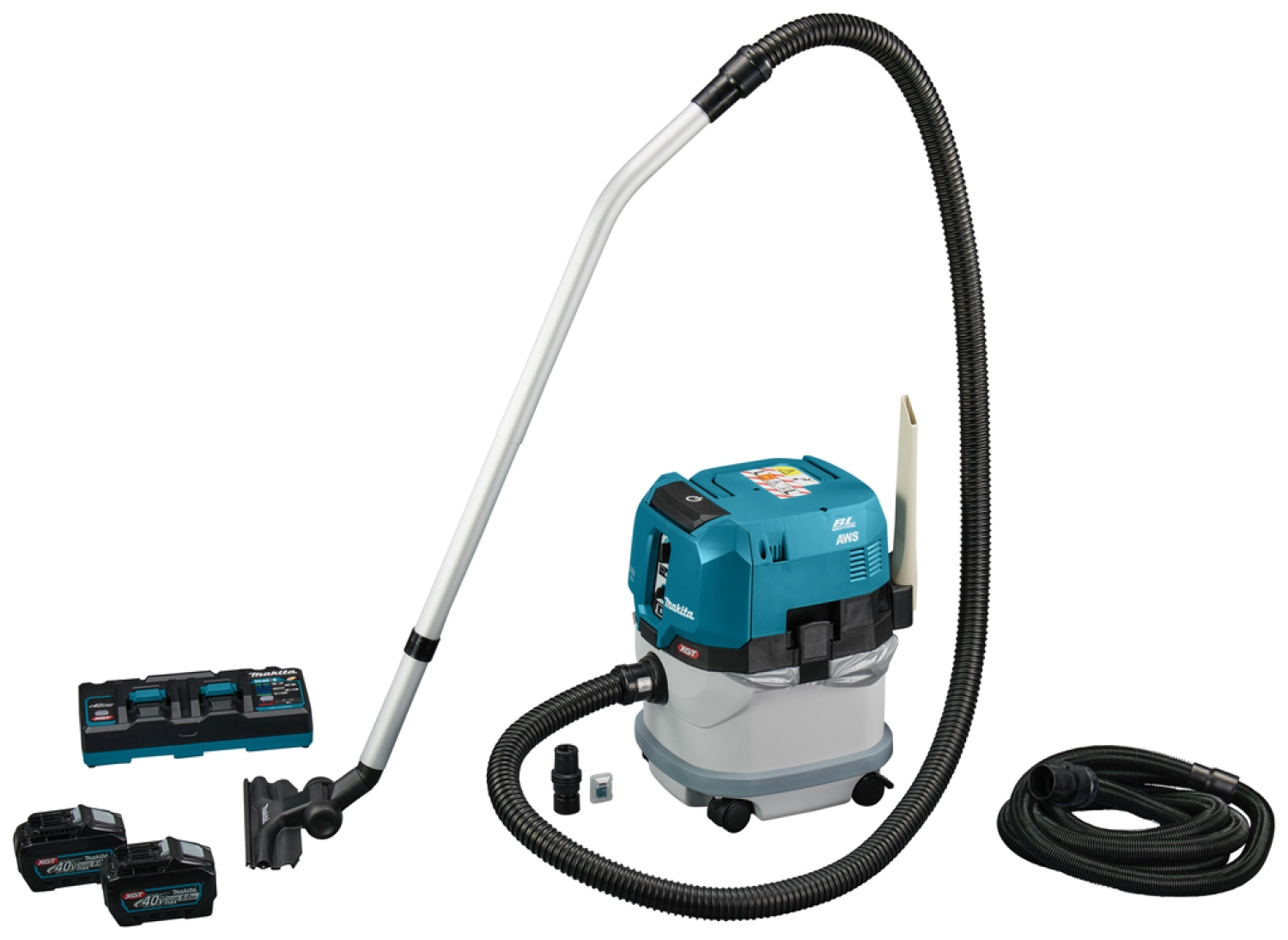 Makita VC004GLT21 XGT 40V Max Li-Ion accu stofzuiger set (2x 5.0Ah accu) - AWS-image