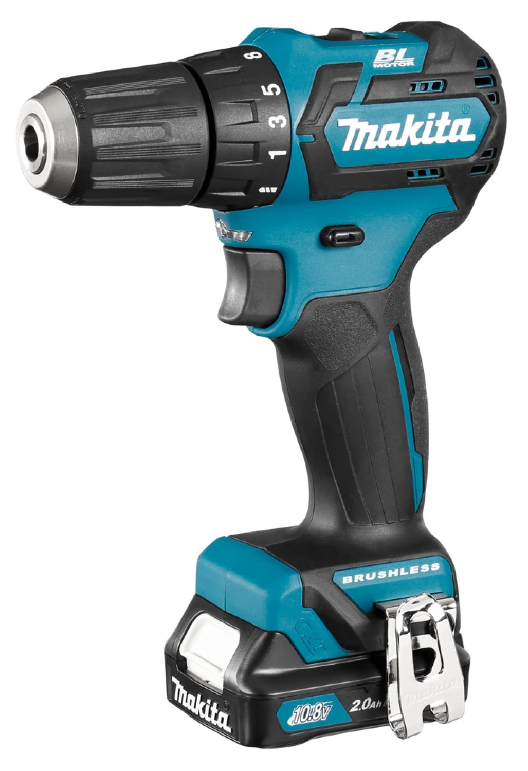 Perceuse visseuse sans-fil Makita DF332DSAE - 10,8V Li-ion coulissante - 2 batteries 2,0 ah - Coffret - Brushless - 35 Nm-image