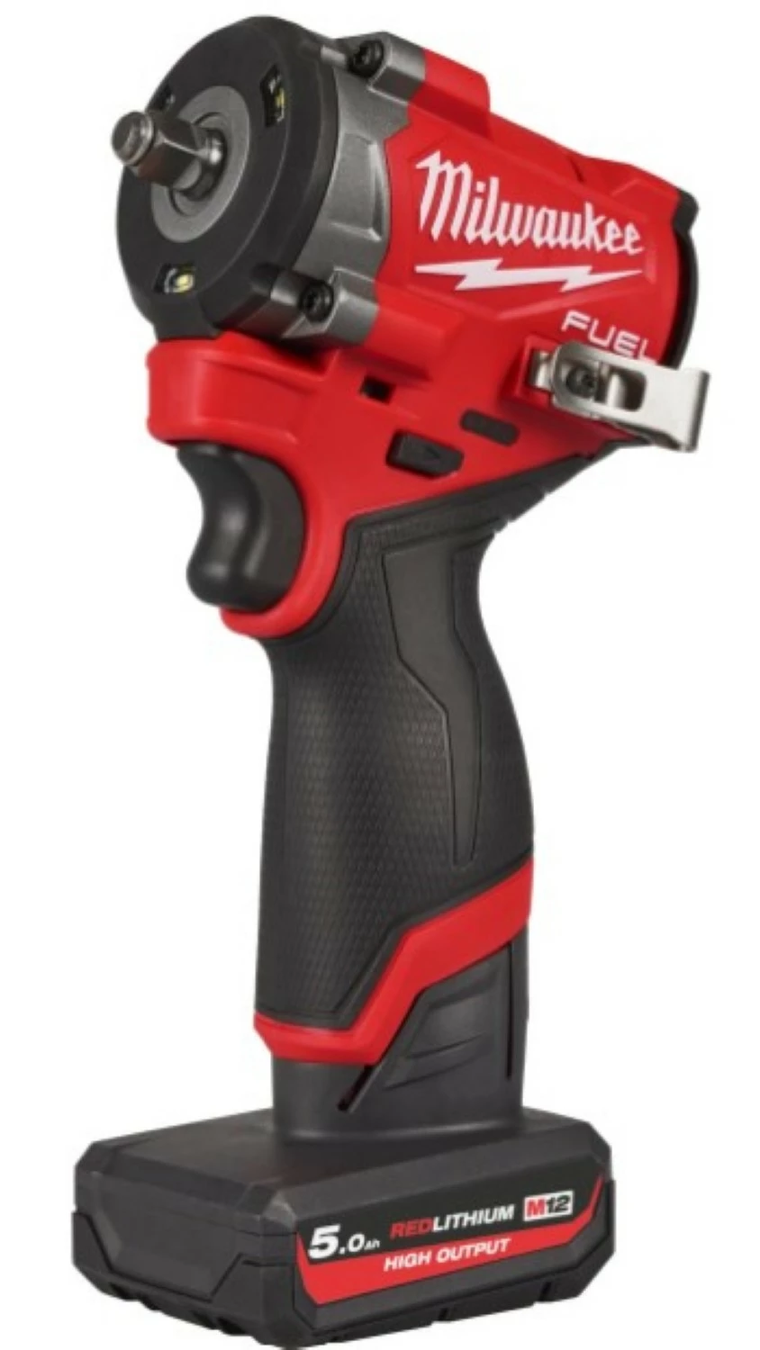 Milwaukee M12 FCIWF38G3-502X 12V Li-ion Clé à chocs sans fil (2x batterie 5.0Ah) en boîte HD - 745Nm - 3/8 »-image