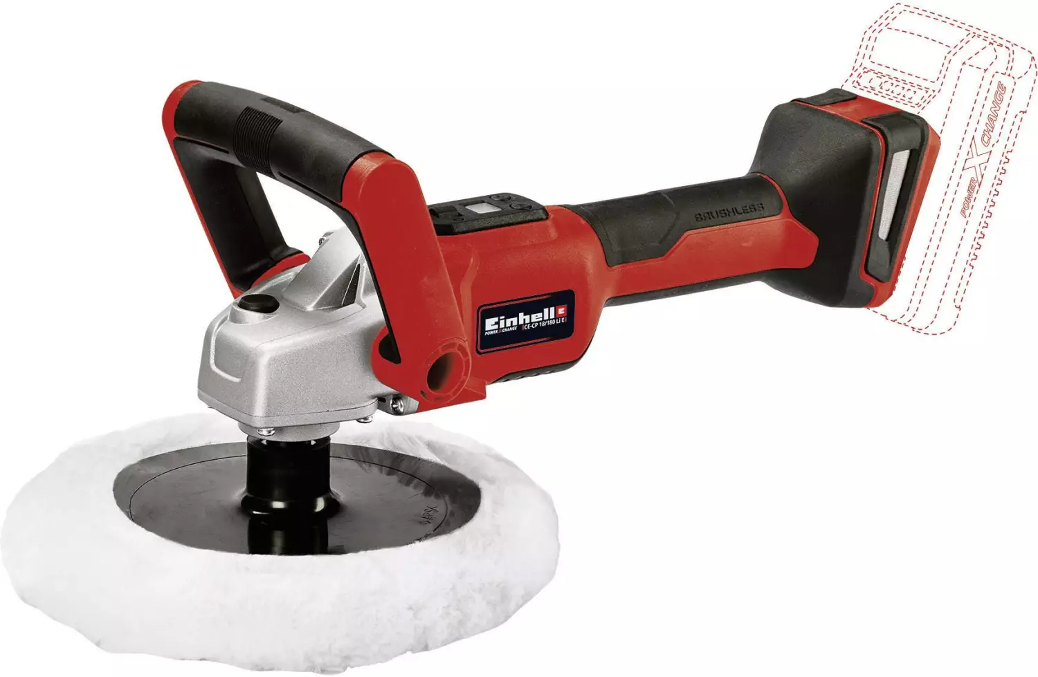 Einhell CE-CP 18/180 Li E- Polisseuse/Ponceuse sans fil - Li-Ion 18V - 180 mm - brushless - Machine seule-image