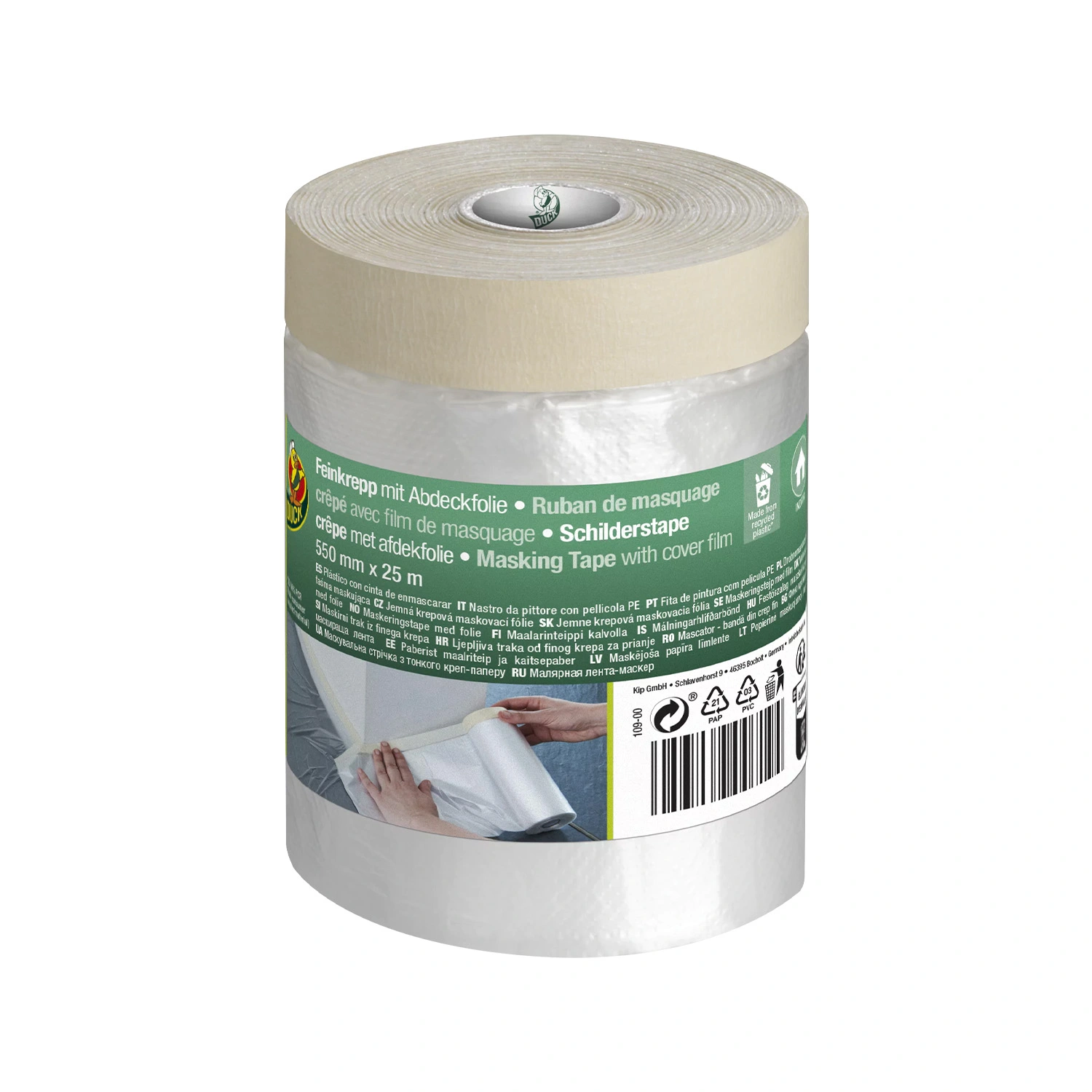 Duck Tape 109-02 Ruban de masquage avec film de protection