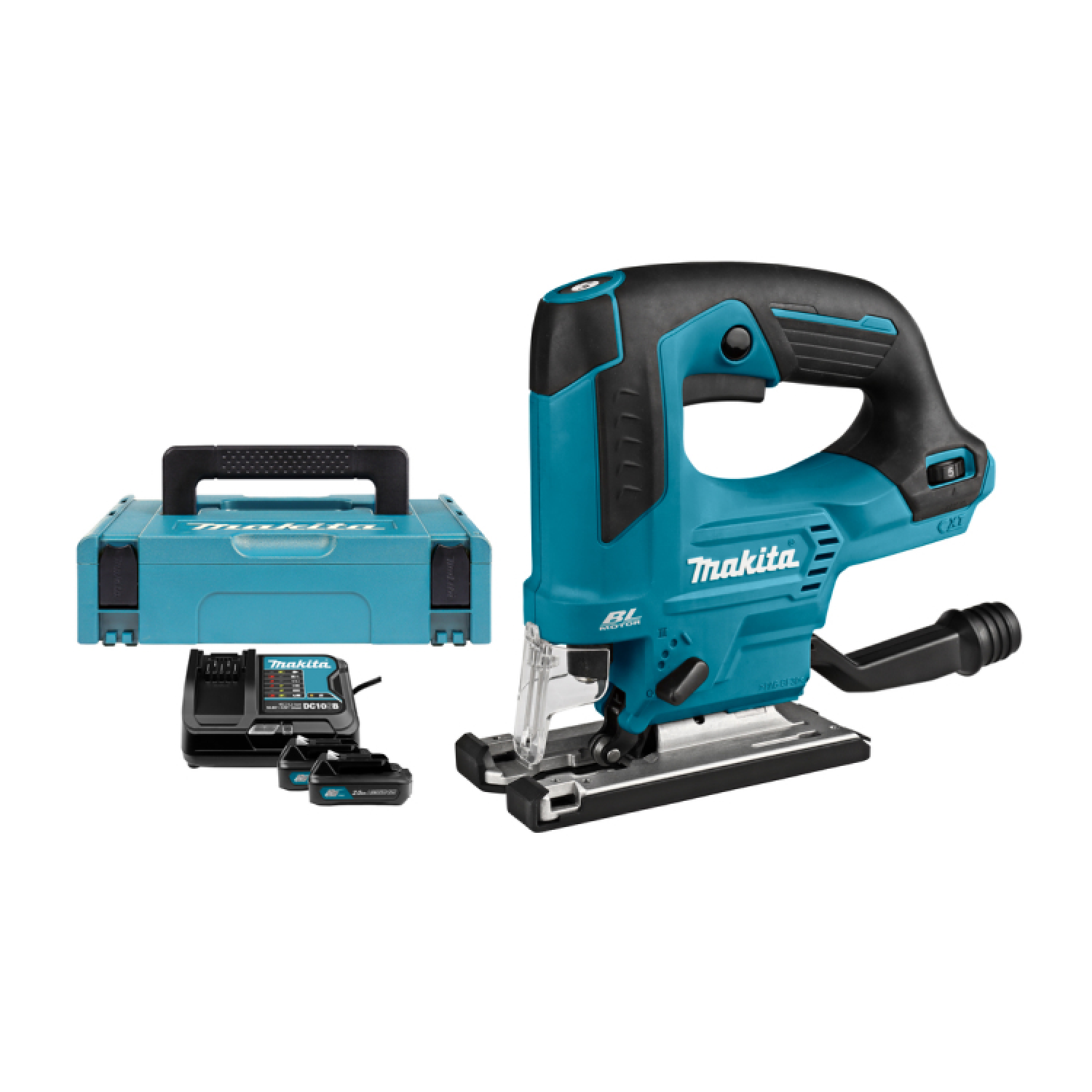 Makita JV103DSAJ 10.8V Li-Ion Accu decoupeerzaag set (1x 2.0Ah accu) in Mbox - D-greep - variabel - koolborstelloos-image