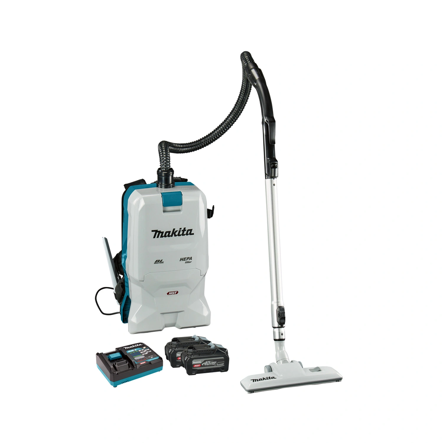 Makita VC011GU202 XGT 40V Max Li-Ion Accu Rugstofzuiger set (2x 4.Ah accu) - 6L