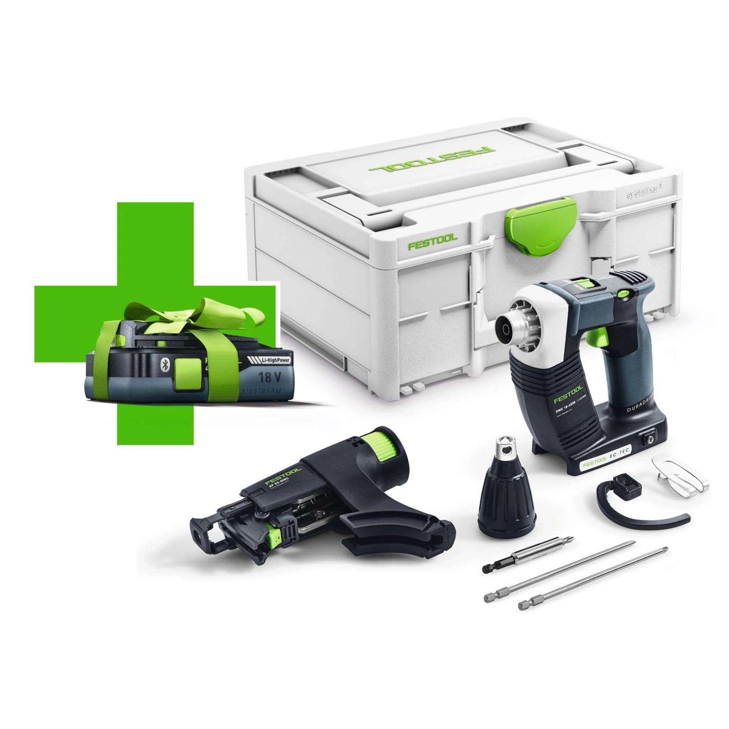 Festool DWC 18-4500-Basic DURADRIVE 18V Li-Ion accu Bandschroefmachine in systainer - met 4.0Ah accu-image