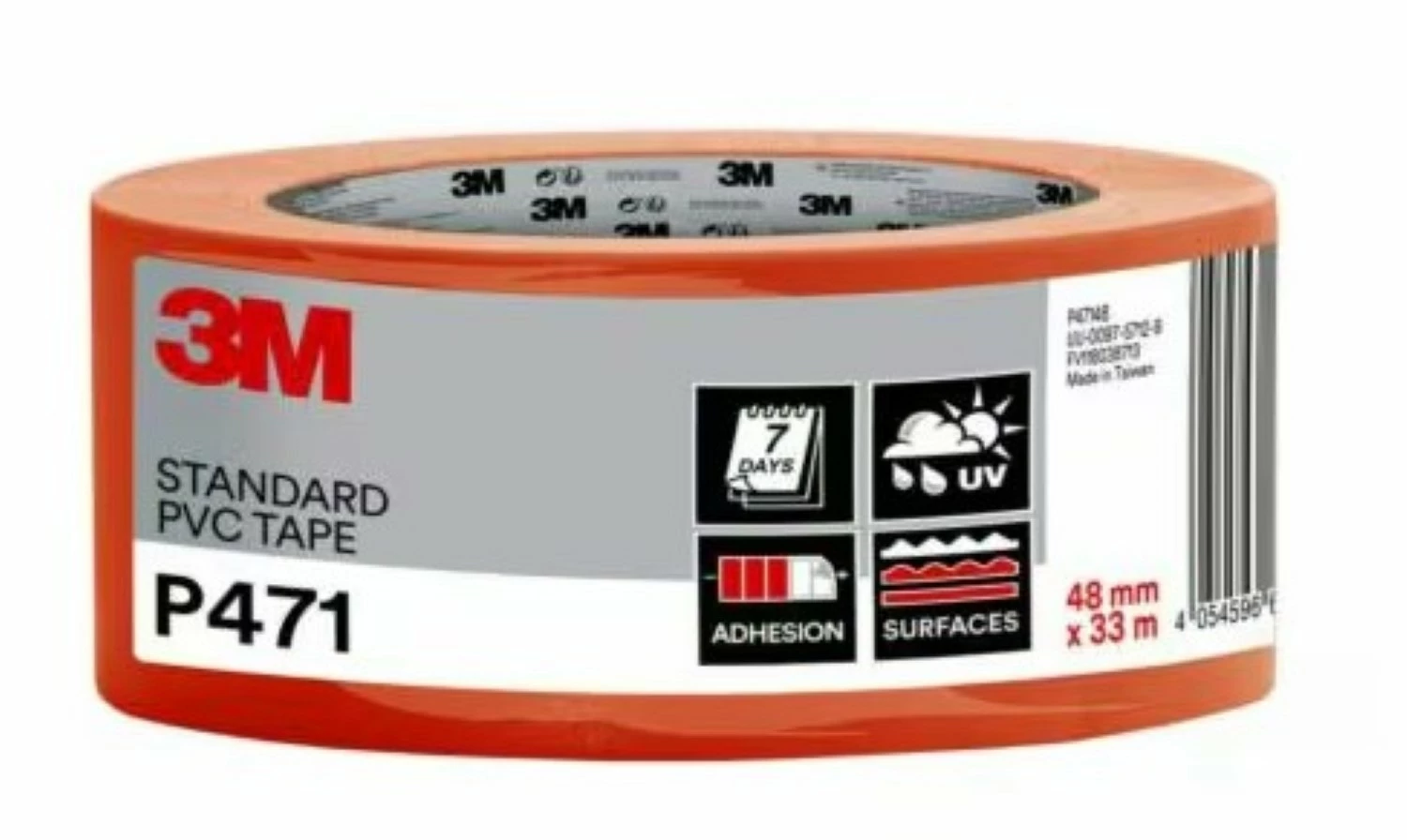 3M P471 Ruban PVC - 48 mm x 33 m - orange-image