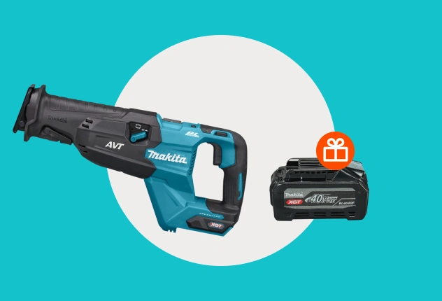 Gratis accu van Makita.