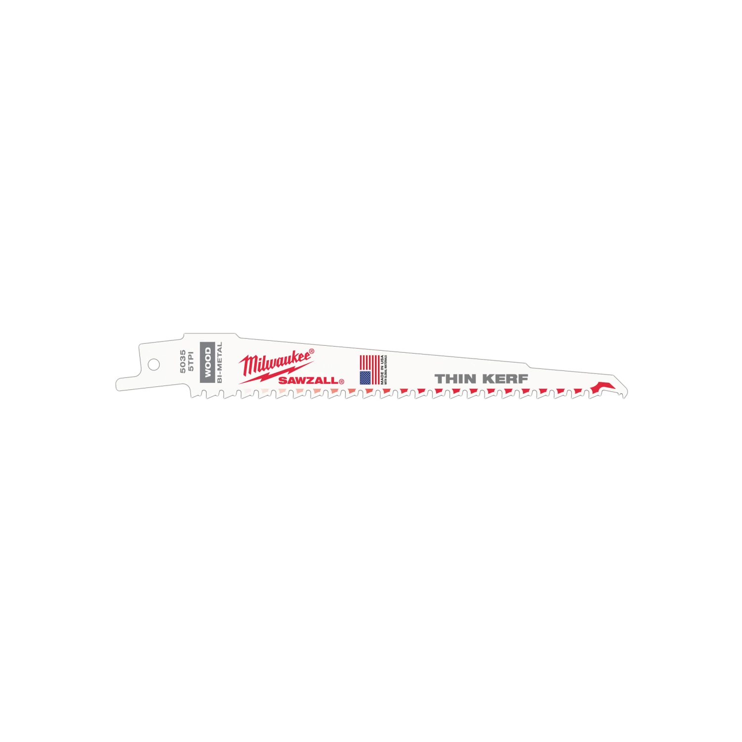 Milwaukee 48475035 Lame de scie alternative Sawzall à trait de scie fin - 150 x 5TPI - bois - 5 pcs.-image