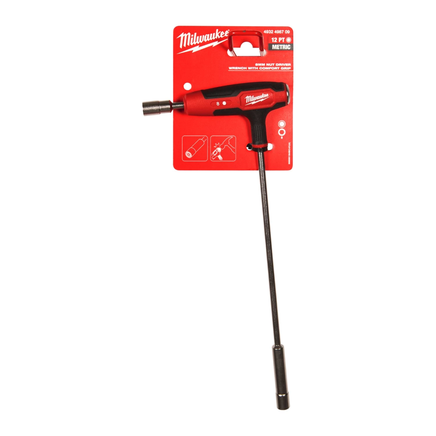 Milwaukee 4932498709 Tournevis à douille à poignée en T avec poignée confortable - 8 mm-image