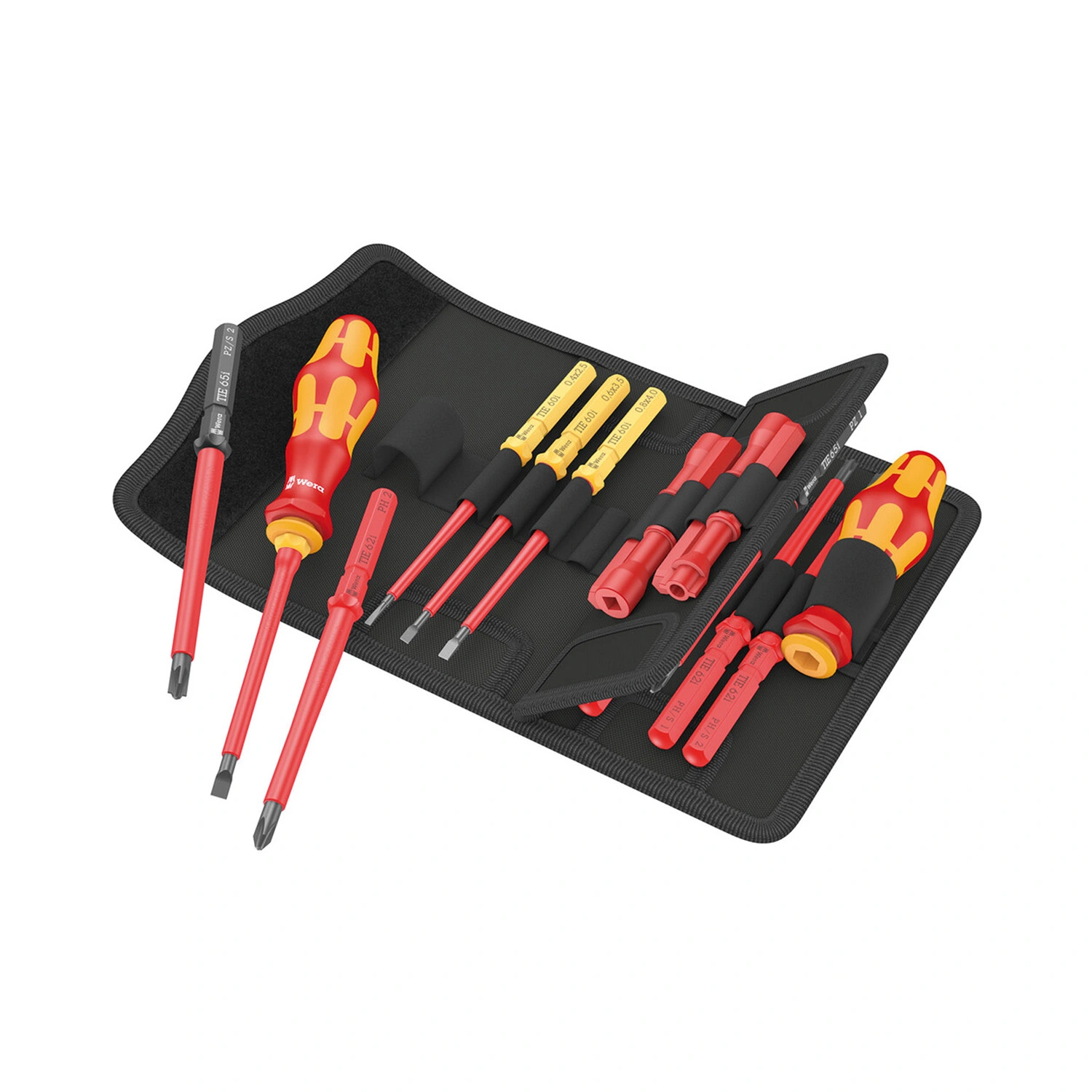 Wera 05006614001 Jeu de 18 pièces Kraftform Kompakt VDE 18 Universal 2 Tool Finder Set de lames interchangeables dans un étui