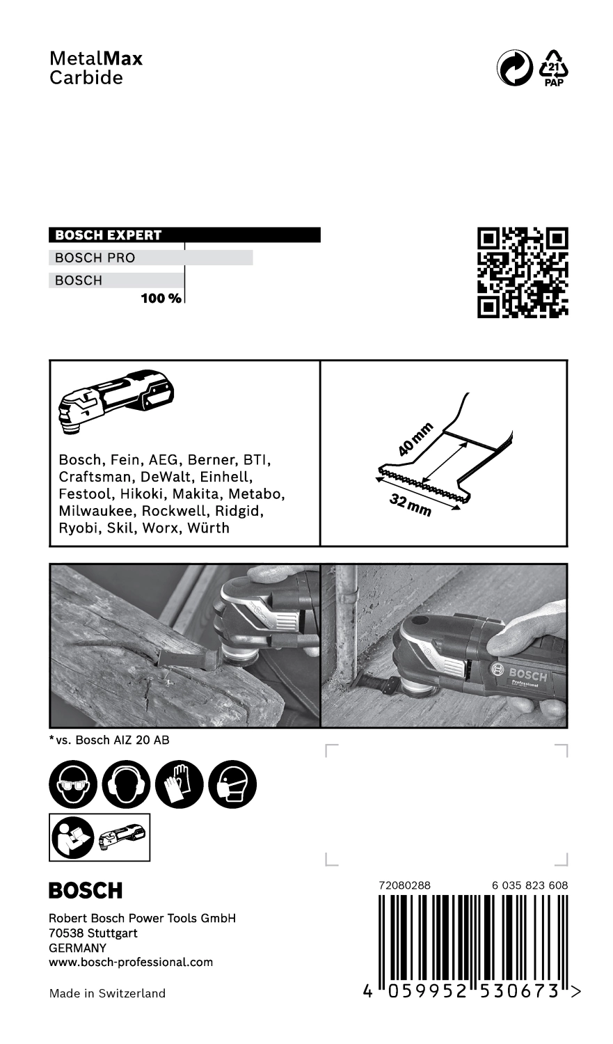 Bosch 2608900015 EXPERT Starlock CoatedCarbide invalzaagblad AIZ 32 AIT Carbide, Metal 32 x 40mm 5-image