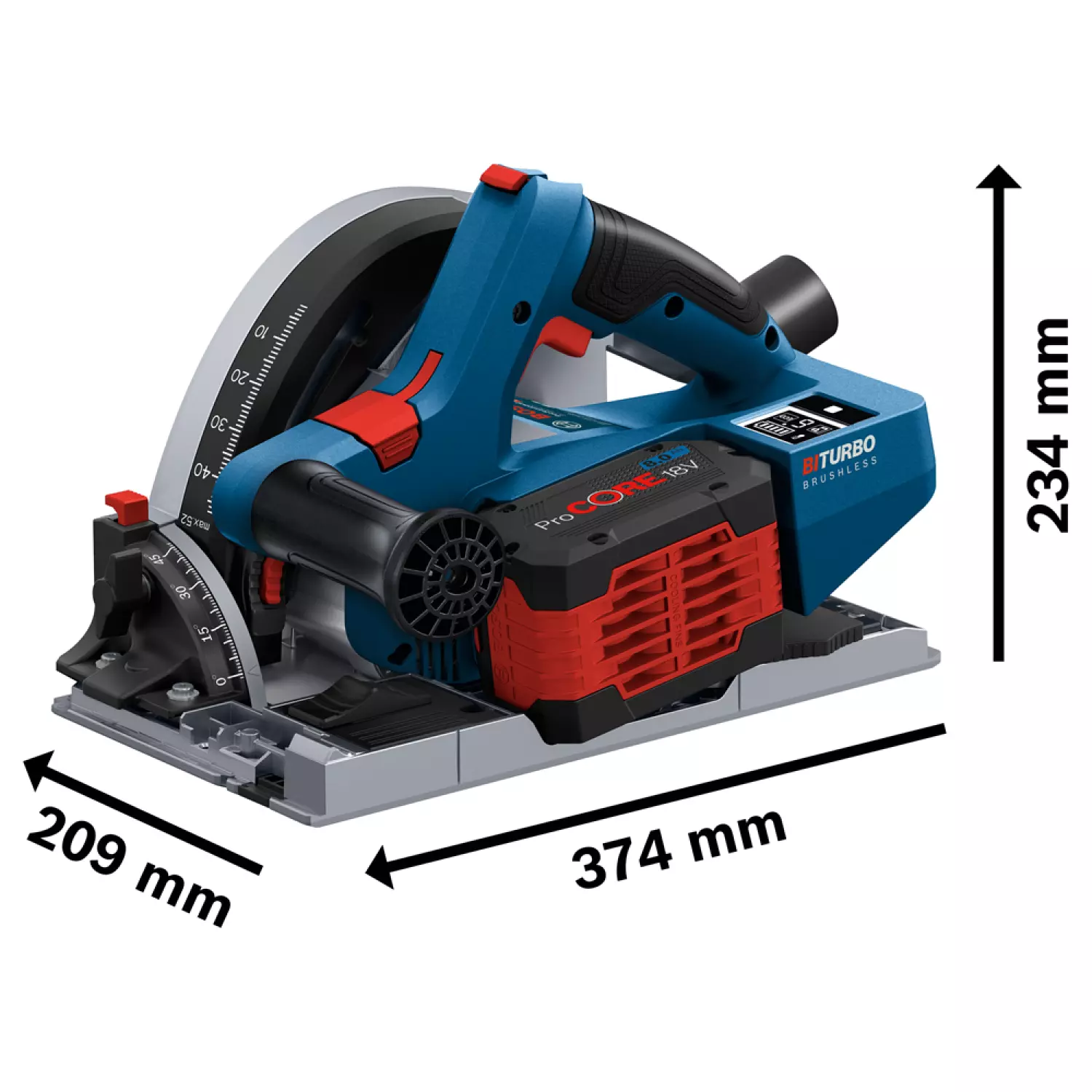 BOSCH GKT 18V-52 GC 18V LI-ION BATTERIE INVAL CIRCULAIR SAWING MACHINE (2X 5.5AH) CLUELL.-image