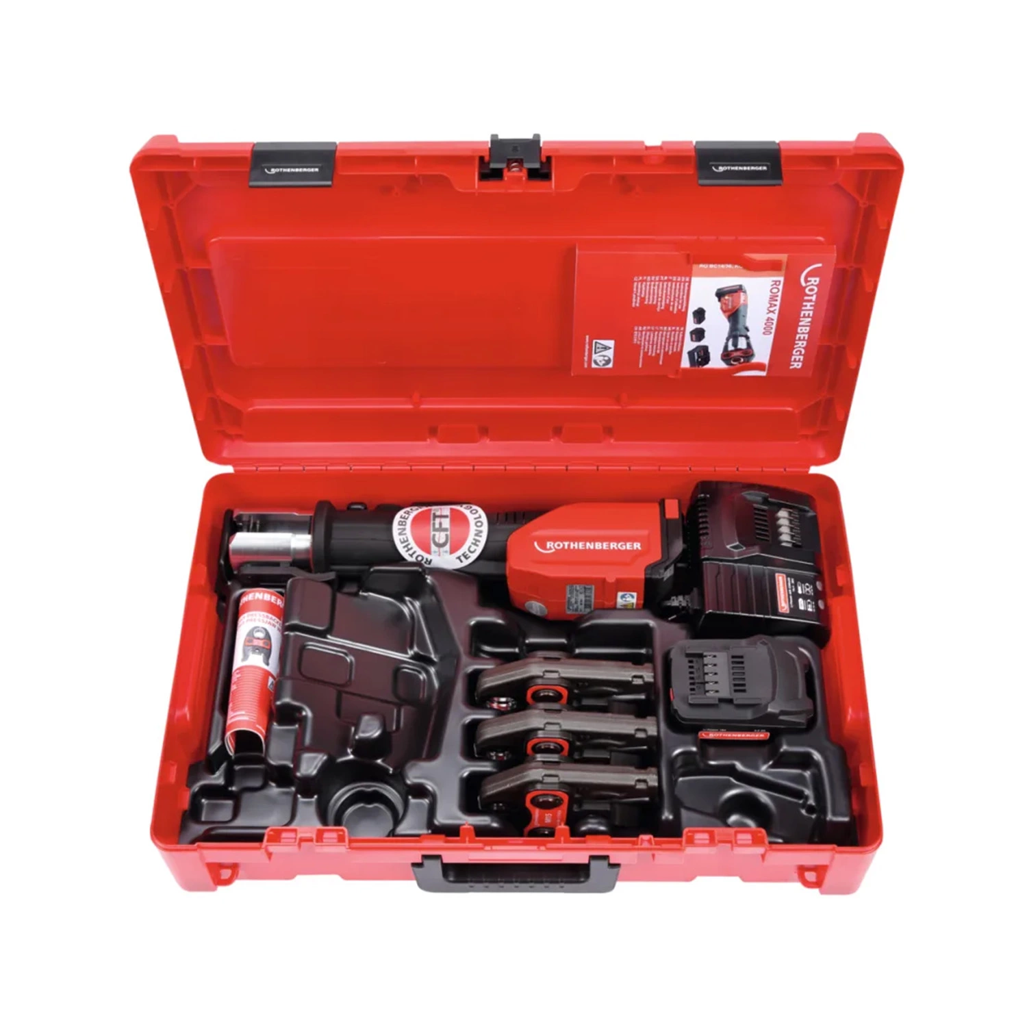 Rothenberger Romax 4000 18V Li-ion accuperstang set (1x 4.0Ah accu) incl. M16-20-25 persbekken in koffer-image