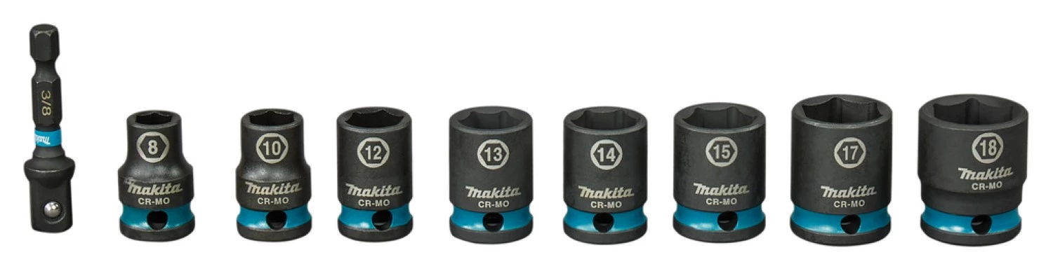 Makita E-16639 Impact Black Krachtdoppenset - 9-delig - 3/8'' VK-image