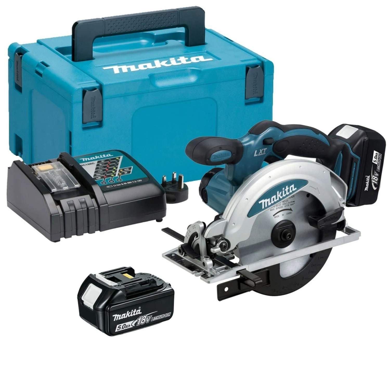 Makita DSS610RTJ Scie circulaire sans-fil - 18V Li-ion - 2 batteries 5,0 ah - MAKPAC - 165 mm-image