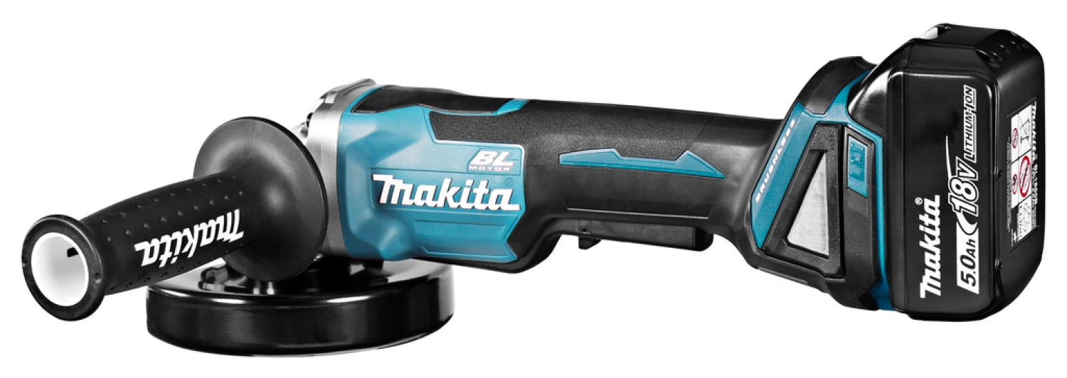 Makita DGA505RTJ 18V Li-Ion Accu haakse slijper set (2x 5.0Ah accu) in Mbox - 125mm - koolborstelloos - softstart-image