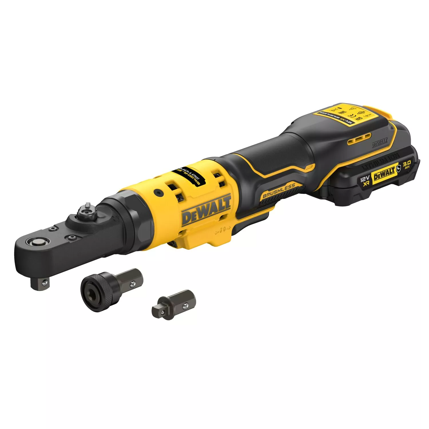 DeWALT DCF500L2G 12V Li-ion accu haakse ratelsleutel set (1x 3.0Ah accu) in inlay - 1/4'' & 3/8''-image