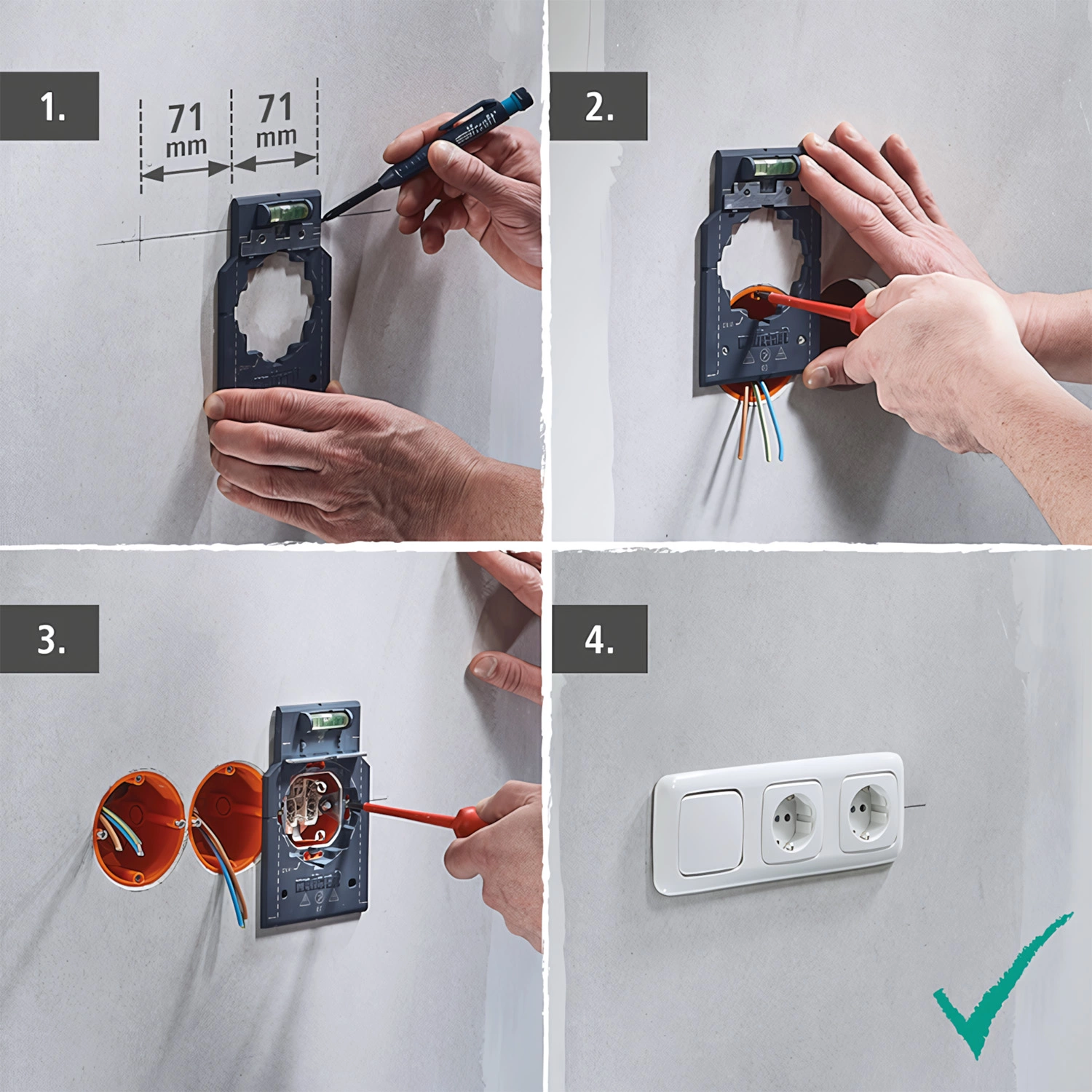 Wolfcraft 5902000 Kit de projet 2 pièces pour boîtes de passage - 76 mm-image