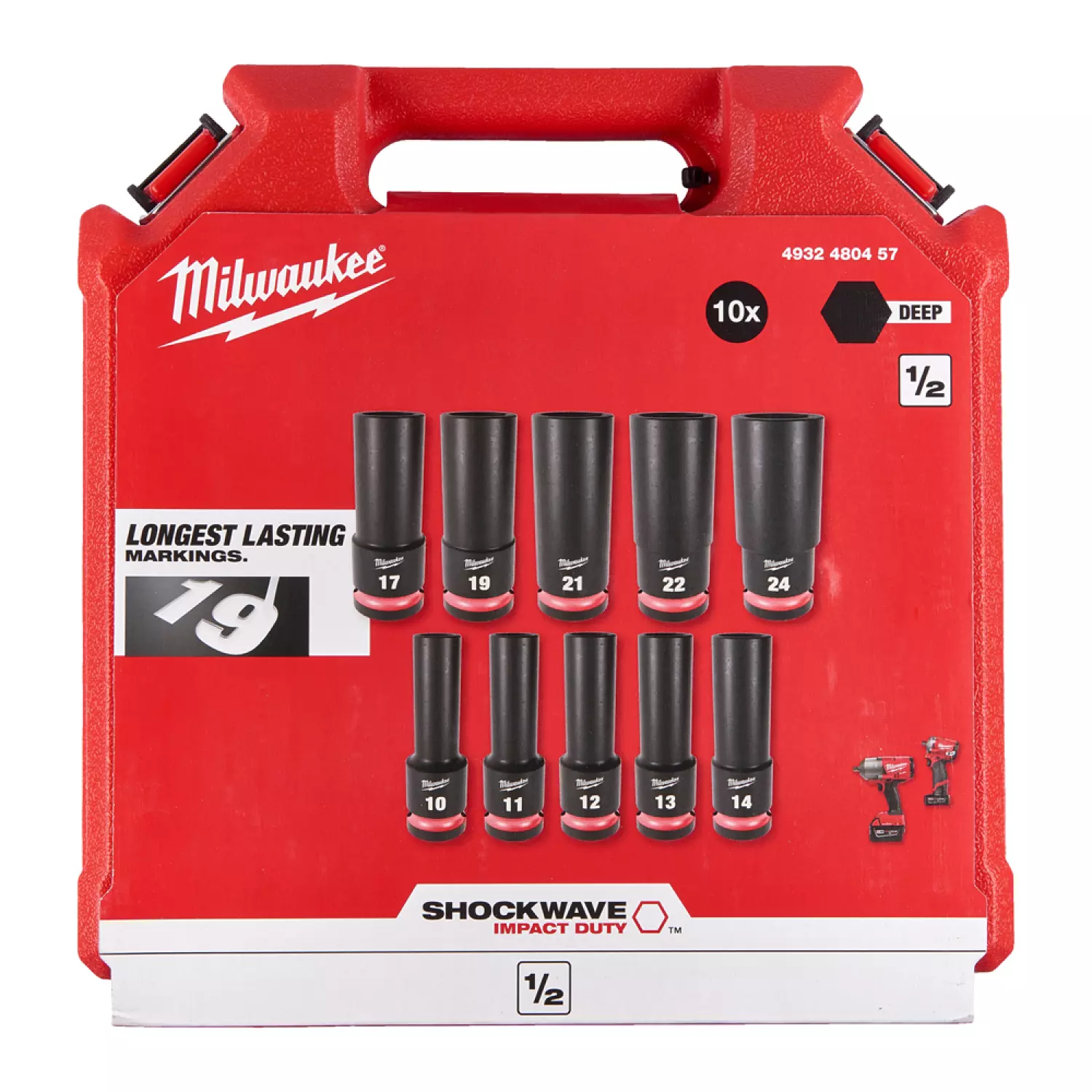 Milwaukee 4932480457 SHOCKWAVE 10-delige Krachtdoppenset in koffer-image