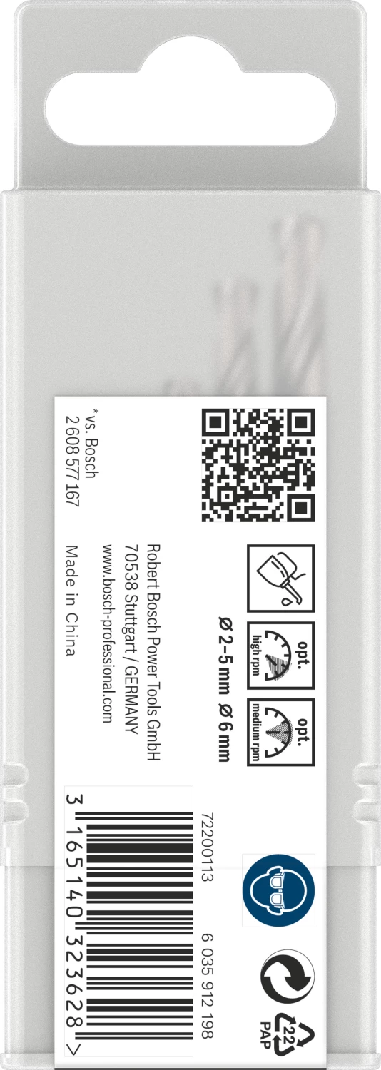 Bosch 2607019114 Jeu de 5 forets hélicoïdaux HSS-G - métal PRO-image