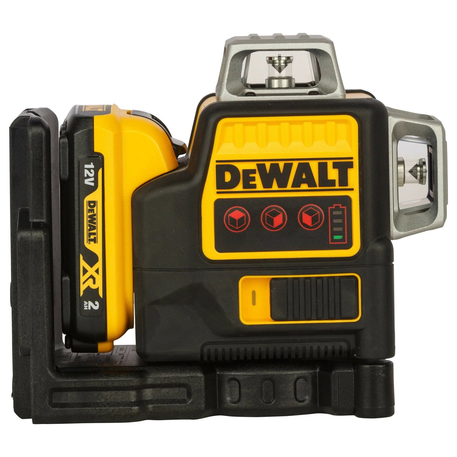 DeWALT DCE089D1R 10,8V Li-Ion accu zelfnivellerende 3x360° graden multilijnlaser set (1x 2.0Ah accu) in koffer - 3 lijnen - 15m - rood-image